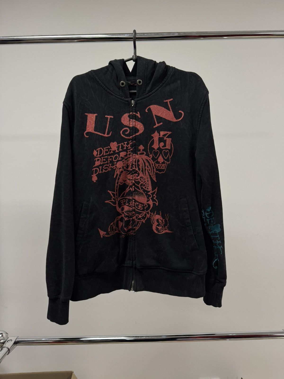 Christian Audigier × Ed Hardy × Japanese Brand Ed Hardy By Christian Audigier Full Zip Hoodie Y2K Style Size US XL / EU 56 / 4 - 1 Thumbnail