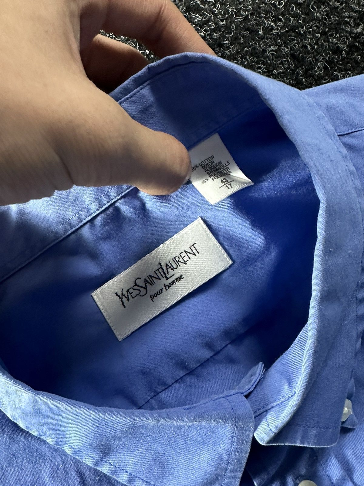 Yves Saint Laurent VNTG🚨Yves Saint Laurent Blue COTTON shirt YSL rare Flannel Size US L / EU 52-54 / 3 - 4 Thumbnail