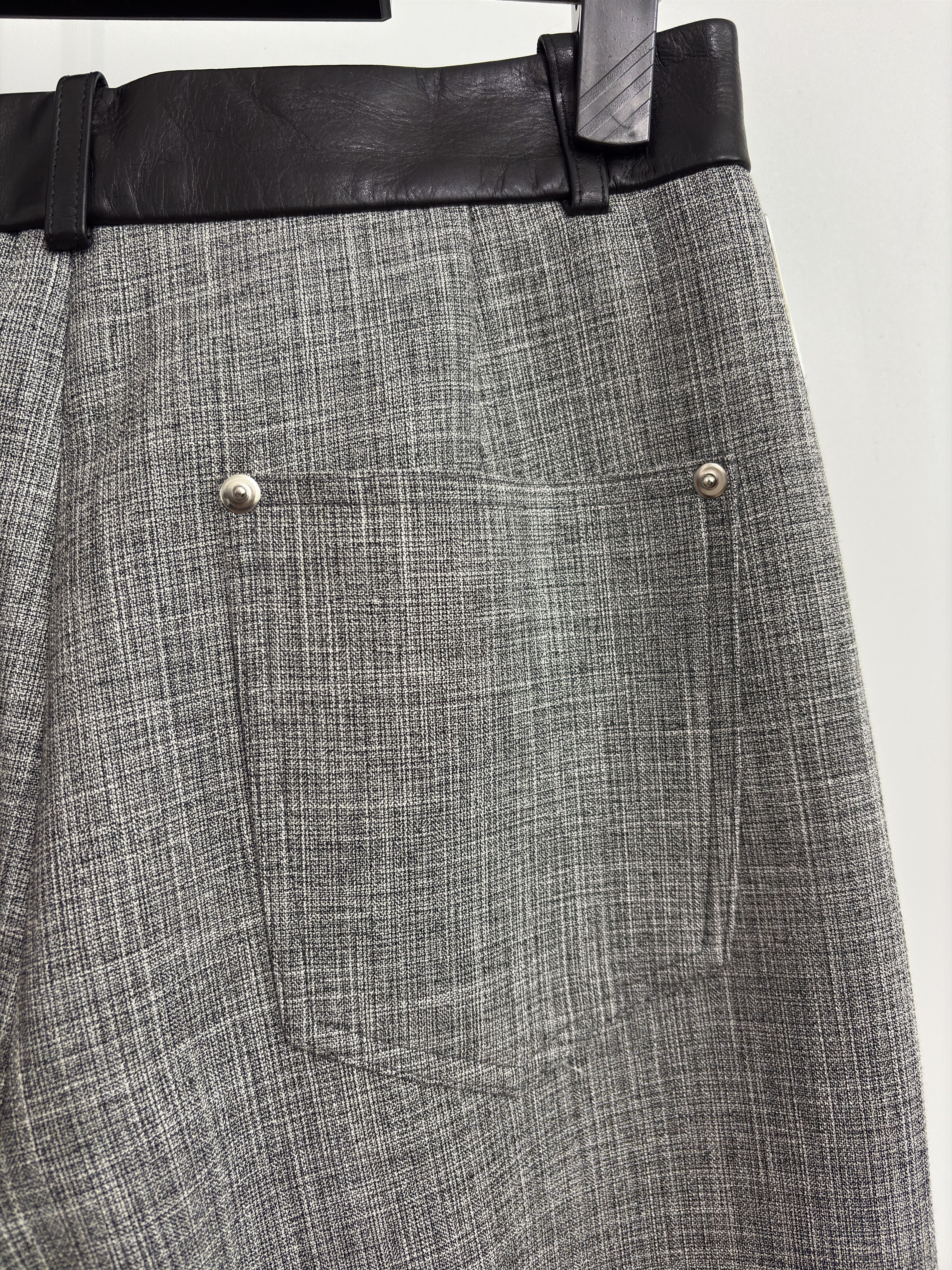 Peter Do 20FW Leather Mix Wool Pants Size US 29 - 4 Thumbnail