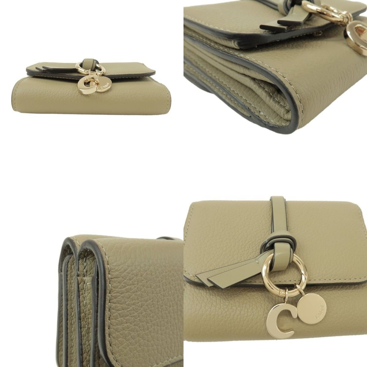 Chloe Chloe C Tri-Fold Calfskin Wallet Green Size ONE SIZE - 3 Thumbnail