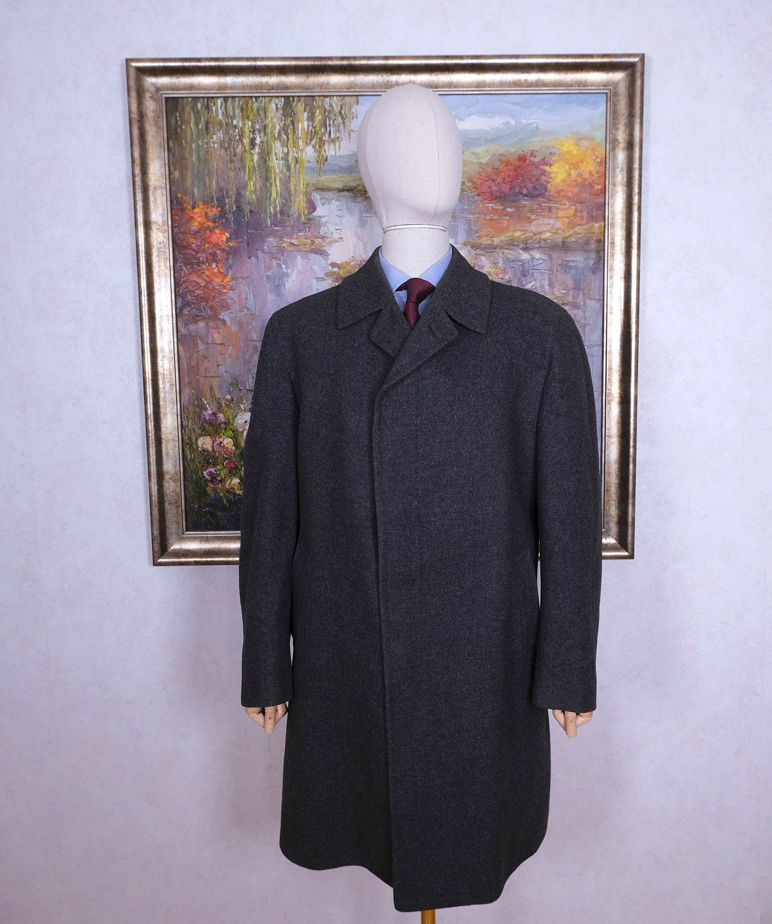Other Odermark, Grey Coat, Size 48, Mink Fur Lining, Crombie Wool Size US XXL / EU 58 / 5 - 1 Thumbnail