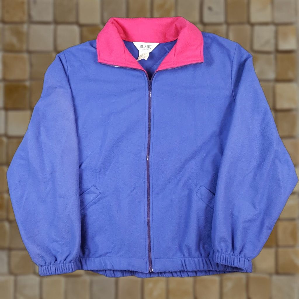 Blair VINTAGE Blair Windbreaker Jacket 2XL Womens Blue Fleece Zip Up Outdoor Hiking 80s 90s Winter Pockets Full Zip Logo Embroidered Size XXL / US 16-18 / IT 52-54 - 1 Thumbnail