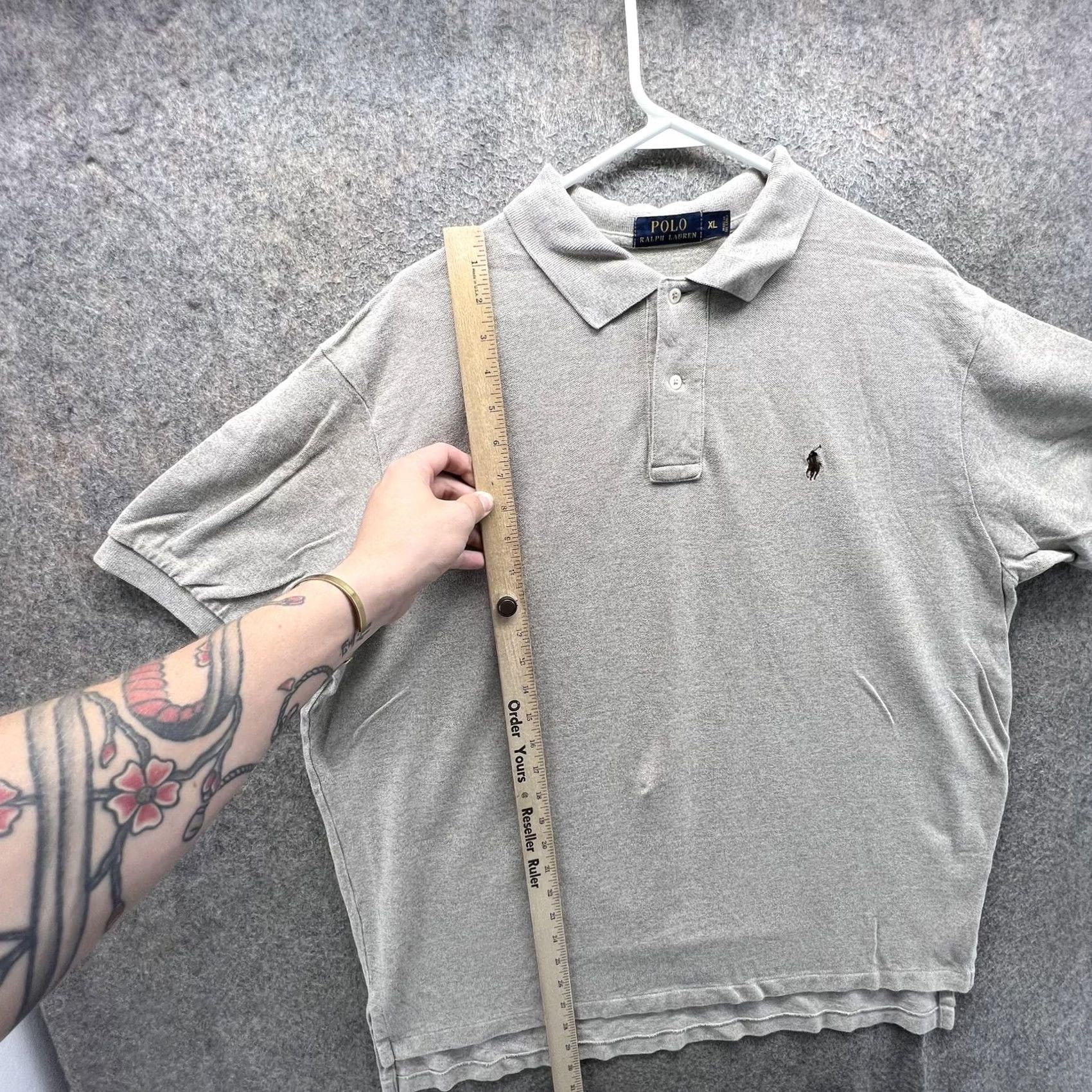 Polo Ralph Lauren Polo Ralph Lauren Polo Shirt Mens XL Gray Solid Pony Logo Short Sleeve Casual Size US XL / EU 56 / 4 - 4 Thumbnail