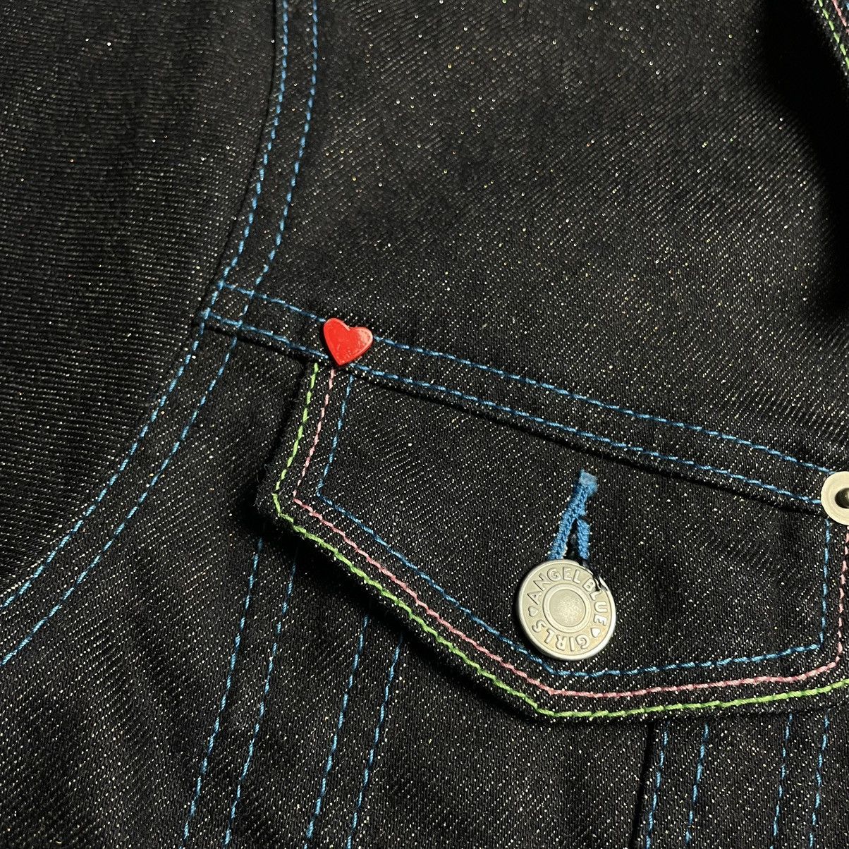 Angel Blue × Beauty Beast × Hysteric Glamour 🇯🇵 VINTAGE ANGEL BLUE GLITTER DENIM JACKET Size S / US 4 / IT 40 - 15 Thumbnail