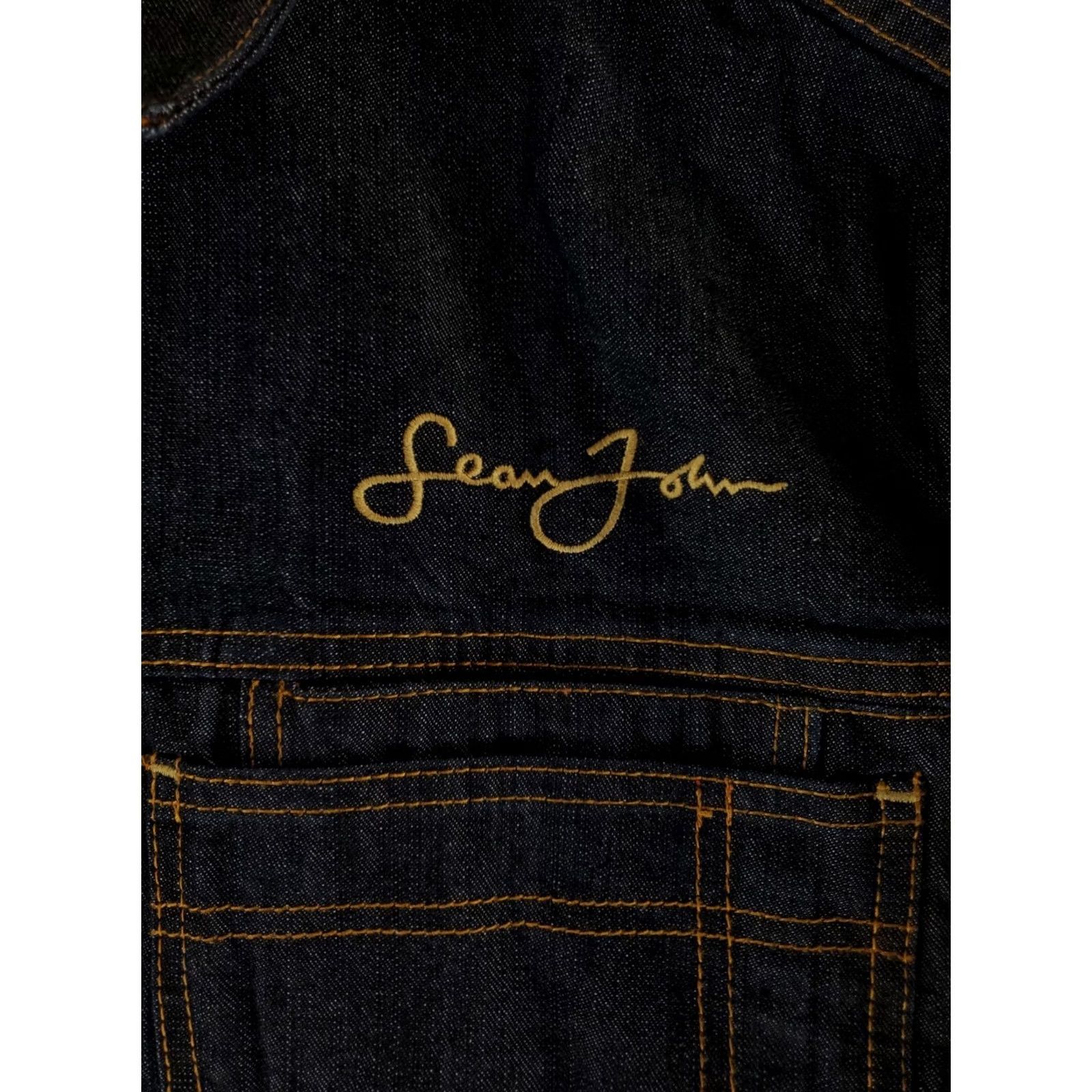 Sean John Sean Jean Denim Jacket Dark Wash Button Up Mens XL Blue Jeans Jacket Size US 36 / EU 52 - 2 Thumbnail