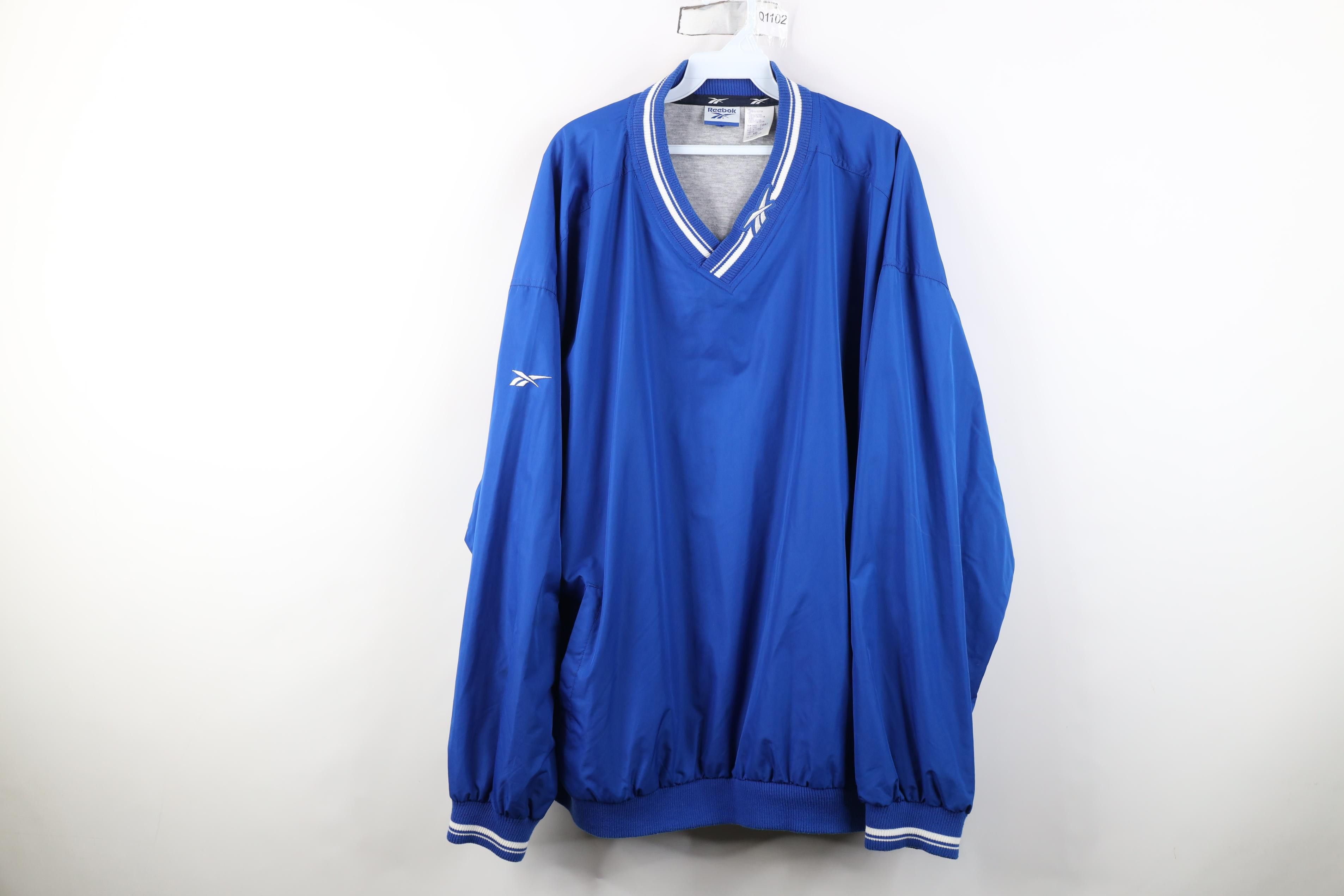 Reebok Vintage 90s Reebok Lined Pullover Windbreaker Jacket Blue Size US XXL / EU 58 / 5 - 1 Thumbnail