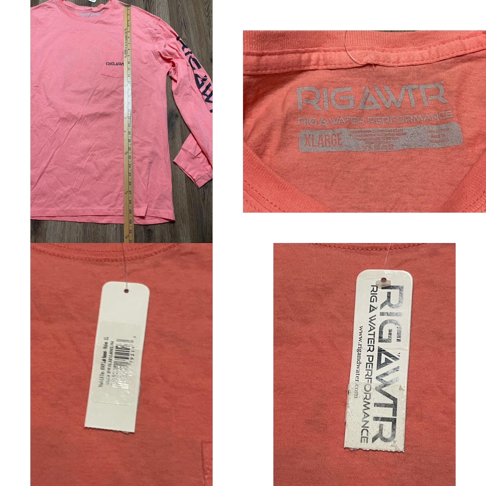 Vintage RIGA WTR Shirt Mens XL Pink Long Sleeve Pocket NWT Size US XL / EU 56 / 4 - 8 Thumbnail