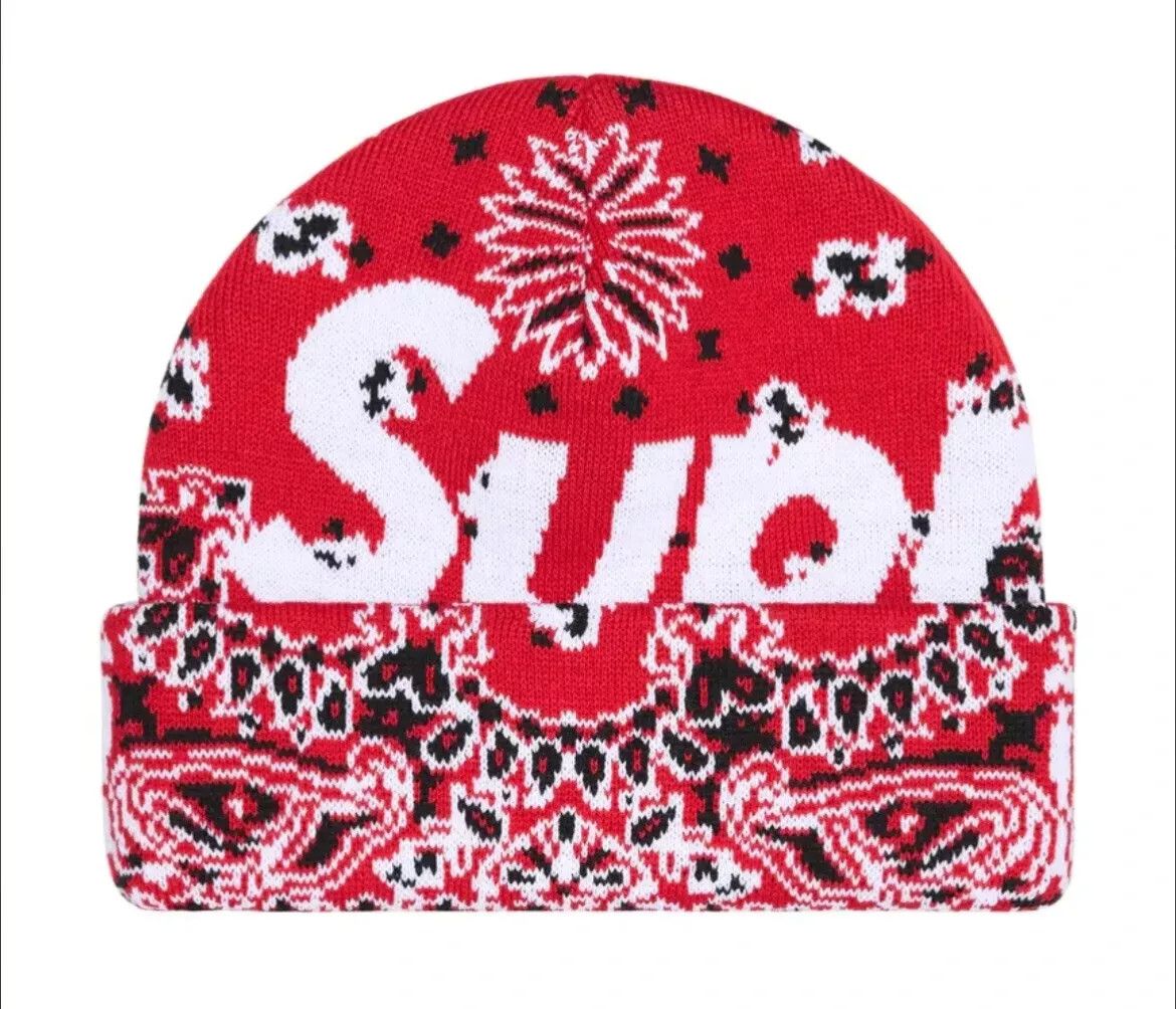 Supreme Supreme Bandana Big Logo Beanie Red FW 2024 Size ONE SIZE - 4 Thumbnail