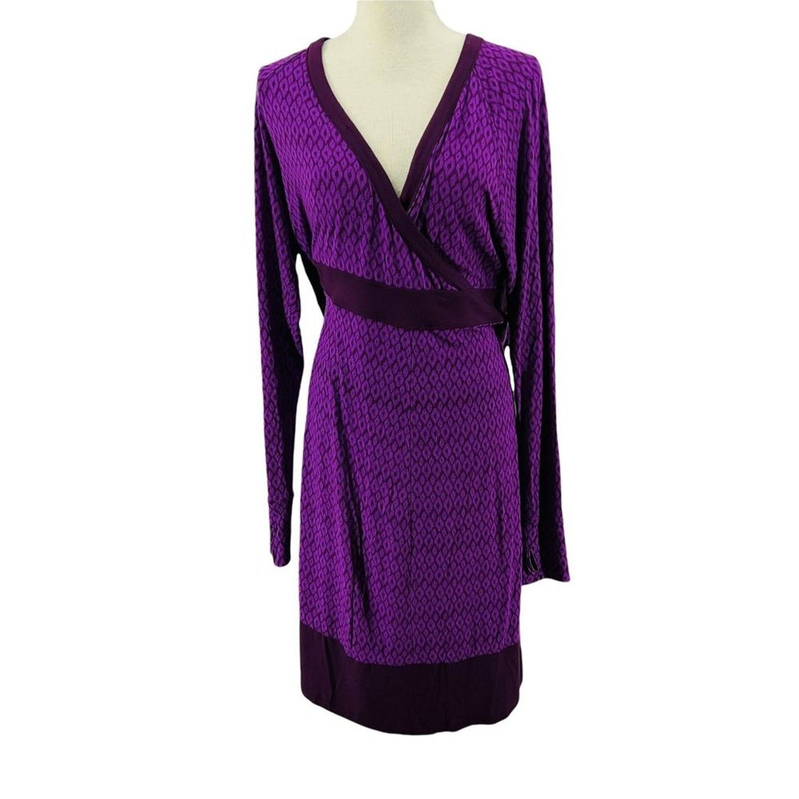Athleta Athleta Two Tone Purple Print V-neck Long Sleeve Modal Wrap Size XL / US 12-14 / IT 48-50 - 1 Thumbnail