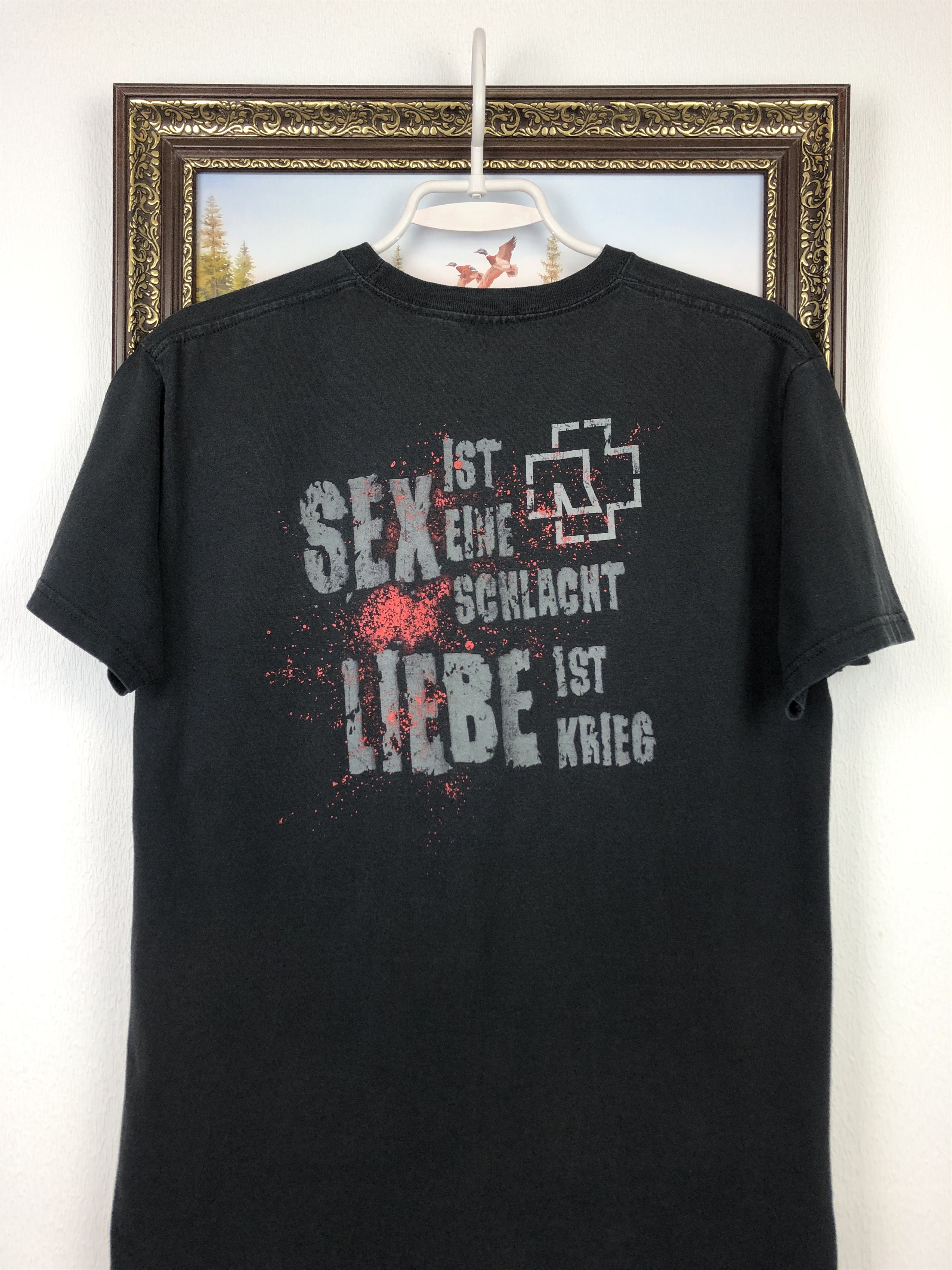 Band Tees Vintage Rammstein Band Shirt Over Print Tee Sex Liebe Black Size US M / EU 48-50 / 2 - 9 Thumbnail