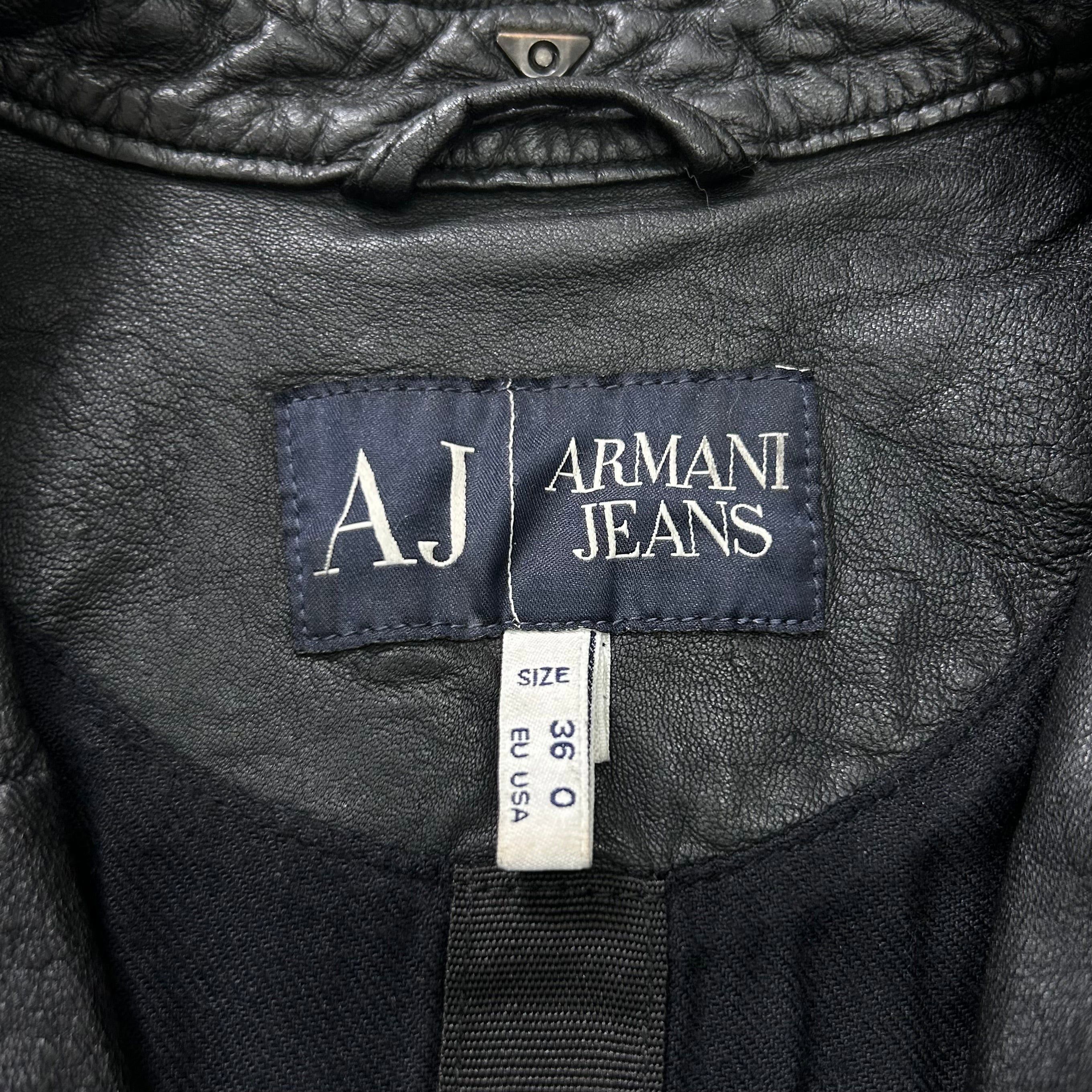 Armani Armani Jeans Avant-Garde Black Leather Jacket Size US S / EU 44-46 / 1 - 4 Thumbnail