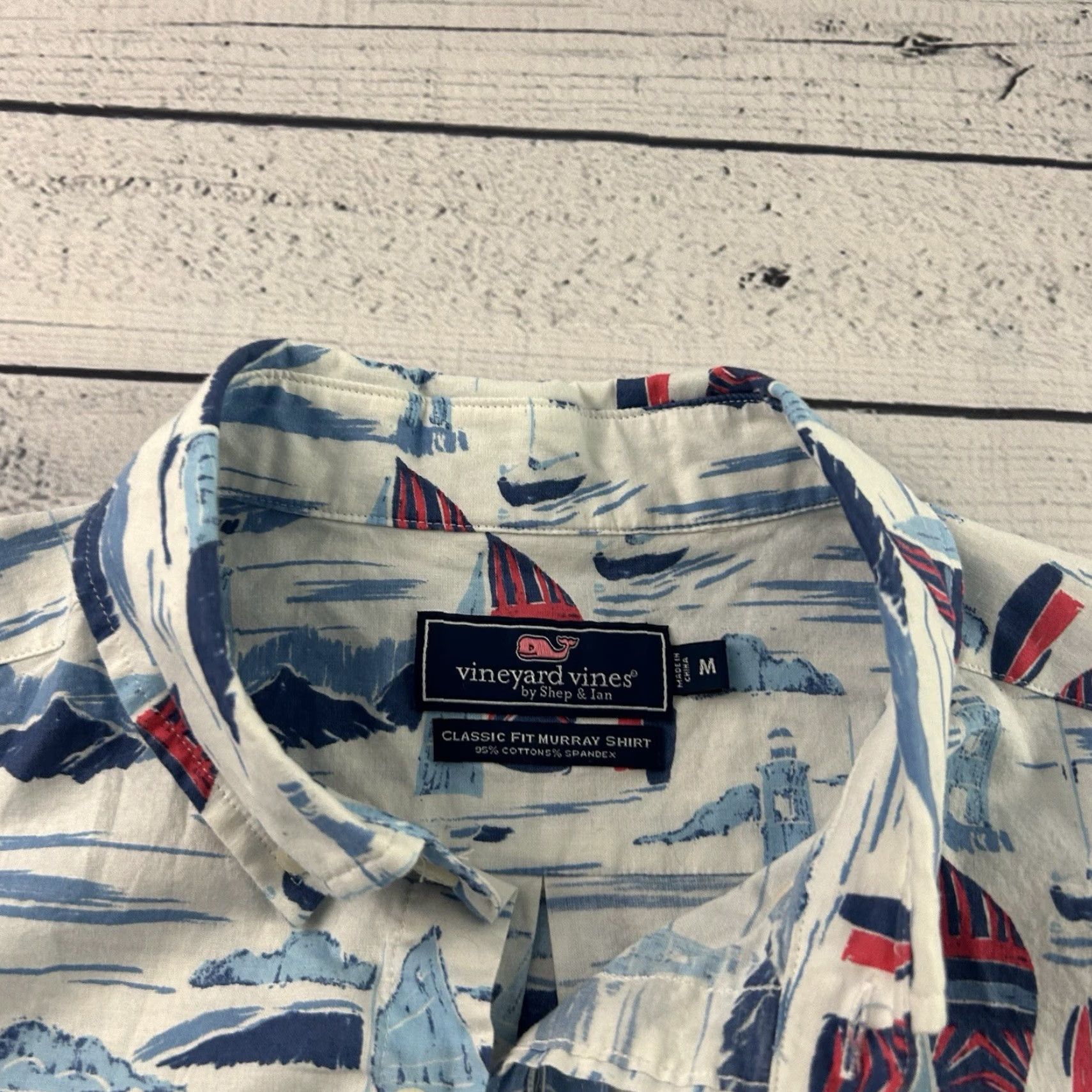 Vineyard Vines VINEYARD VINES Classic Murray Sailboat Short Sleeve Button Front Shirt M Men's Multicolor Sailboat Shirt Size US M / EU 48-50 / 2 - 2 Thumbnail