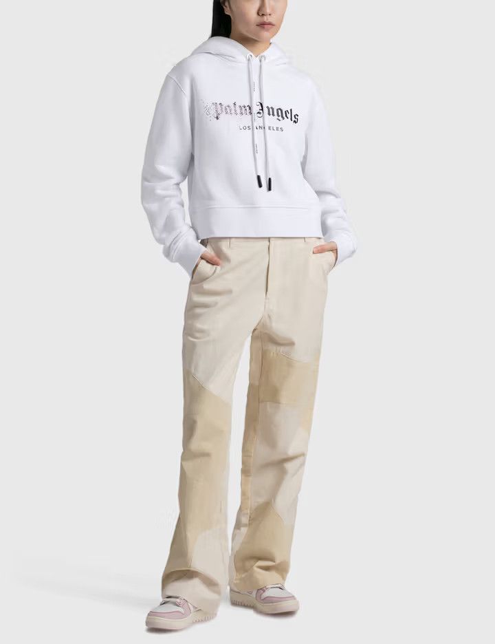Palm Angels o1y1225 Logo Hoodie in White Size S / US 4 / IT 40 - 4 Thumbnail