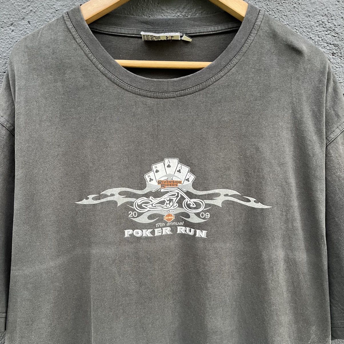 Vintage Thrashed Faded Vintage Poker Run by Johnny Bobbin Shirt Size US XL / EU 56 / 4 - 6 Thumbnail