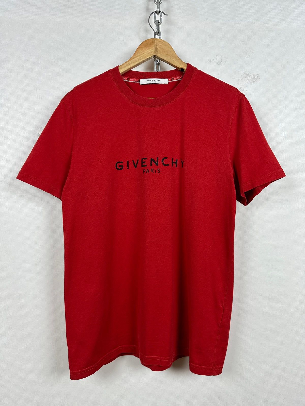 Givenchy Givenchy Distressed Logo Red T-Shirt Size US M / EU 48-50 / 2 - 2 Thumbnail
