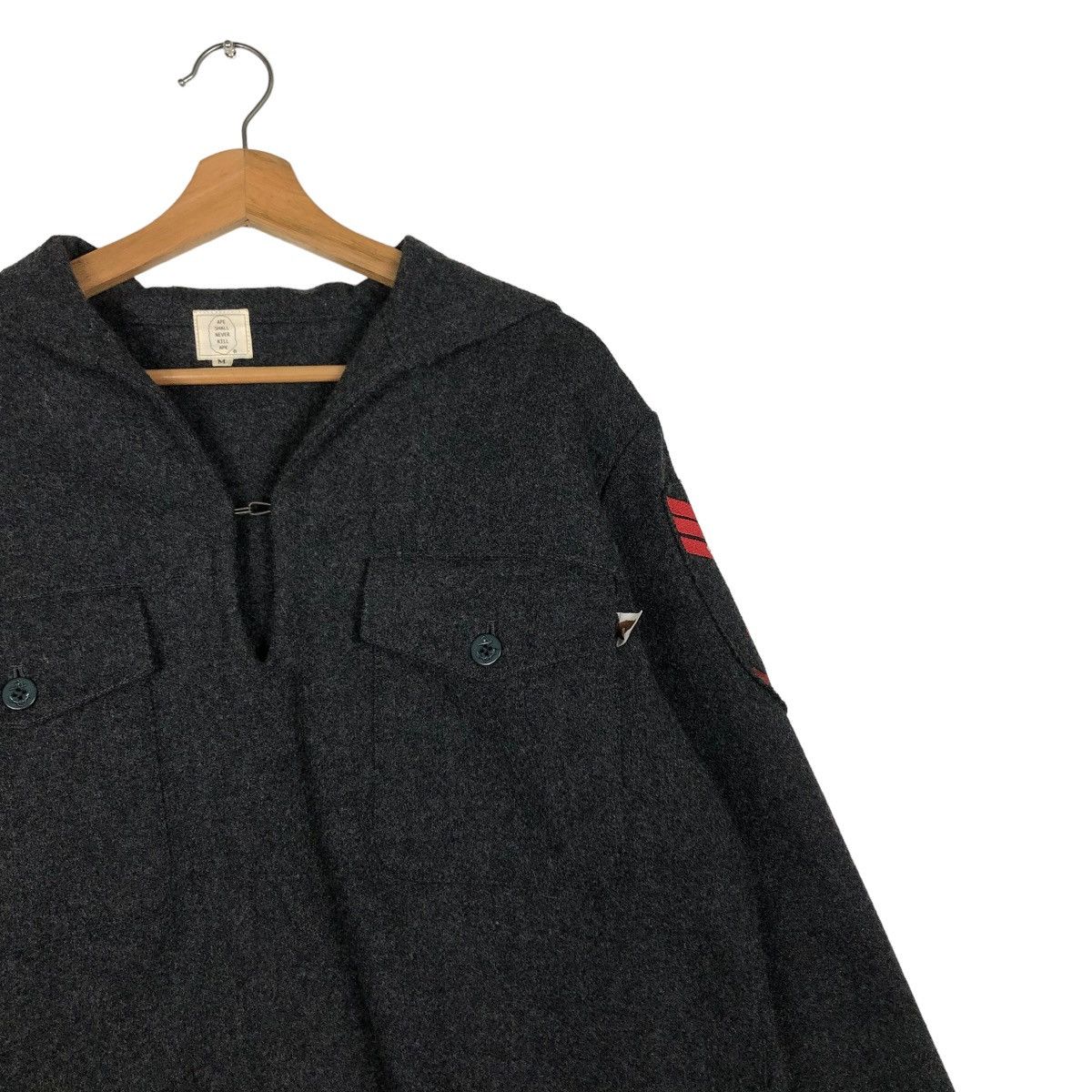 Bape 🔥VINTAGE BAPE NAVY ( NAVAL ACTION TEAM ) JACKET WOOL Size US M / EU 48-50 / 2 - 8 Thumbnail
