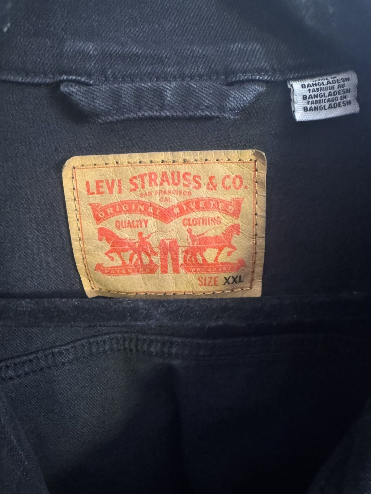 Levi's Black Denim Jacket Size US XXL / EU 58 / 5 - 5 Thumbnail
