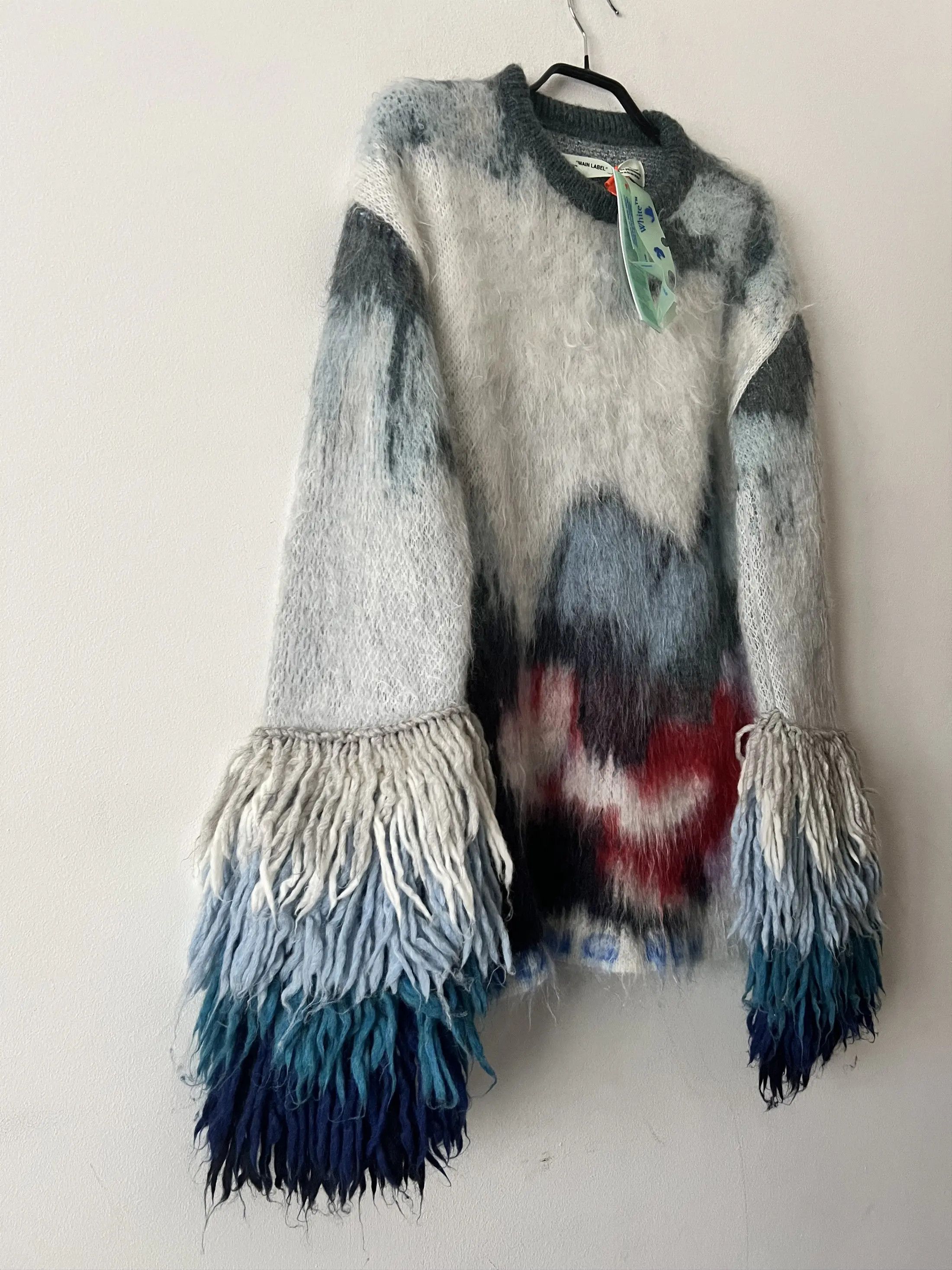Off-White Off-white Fringe Knit Watercolor Mohair Size S / US 4 / IT 40 - 4 Thumbnail