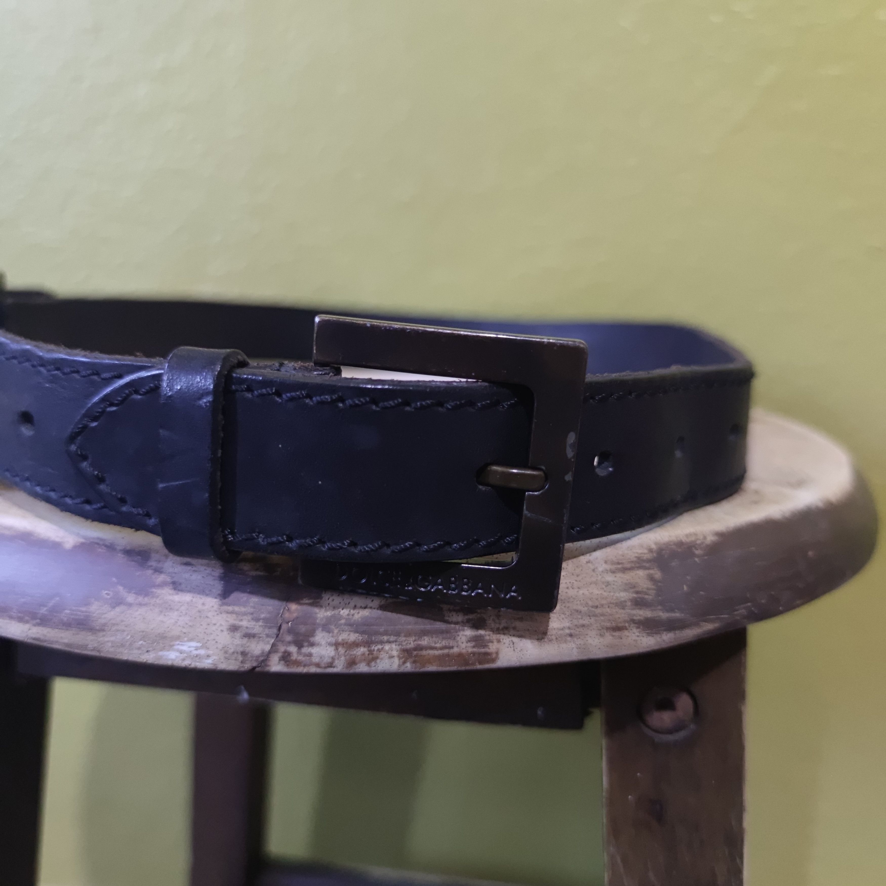 Dolce & Gabbana AUTHENTIC DOLCE & GABBANA DOUBLE BUCKLE LEATHER BELT Size 34 - 5 Thumbnail