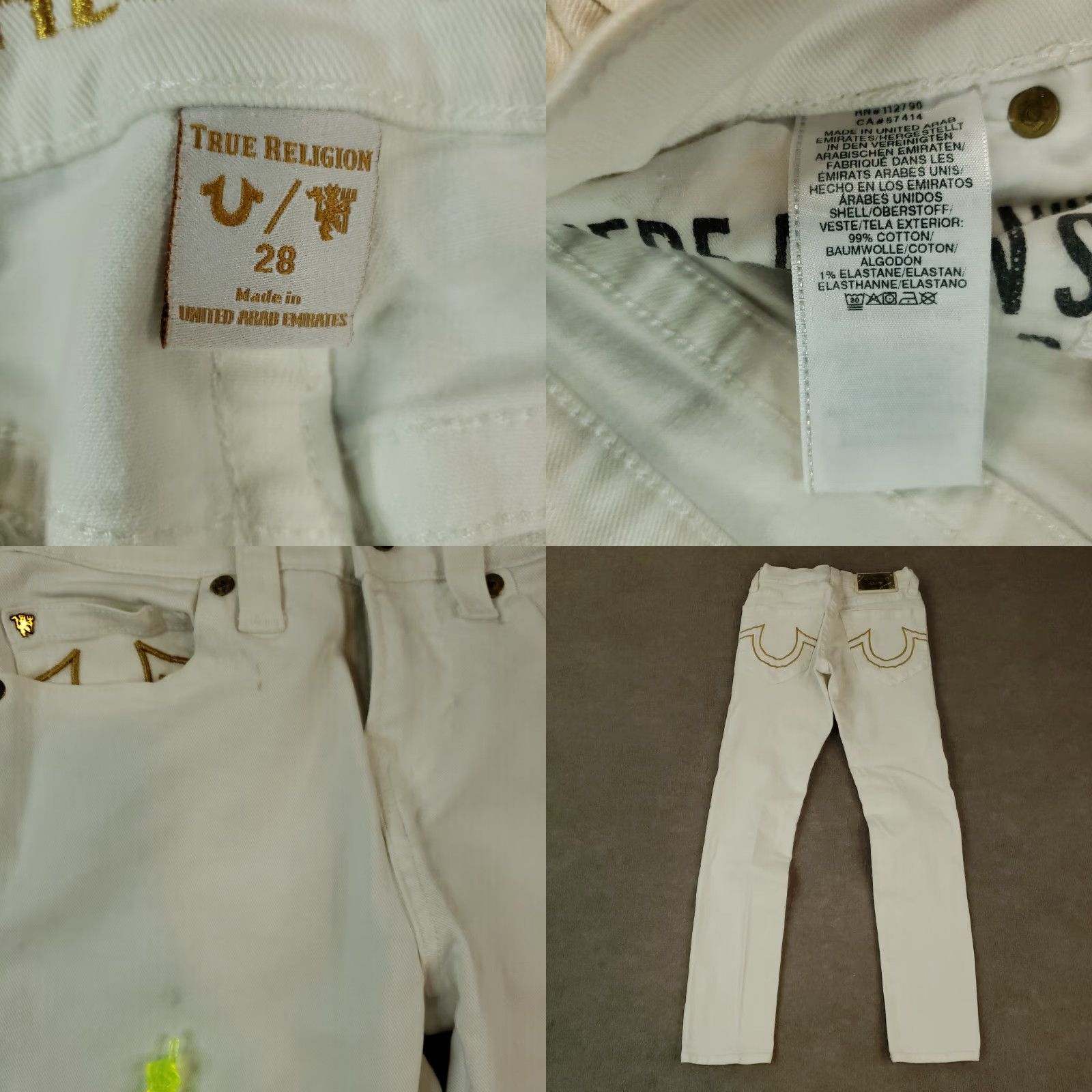 True Religion Jeans Womens Skinny White 28x30 Denim Stretch Pockets 28 Inseam Cotton Spandex {No extra text}