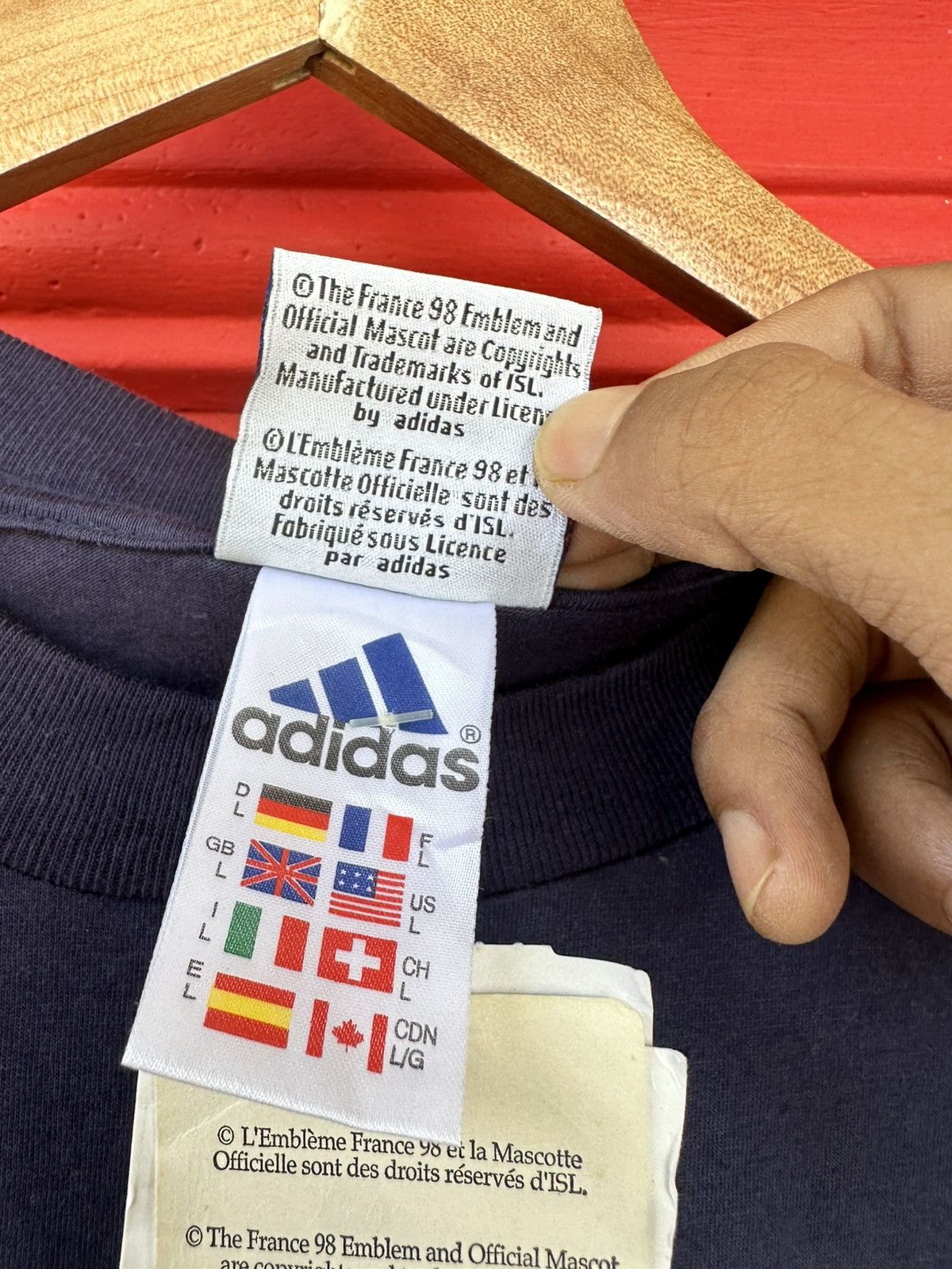 Adidas Vintage France 1998 World Cup Deadstock Tee Size US L / EU 52-54 / 3 - 9 Thumbnail