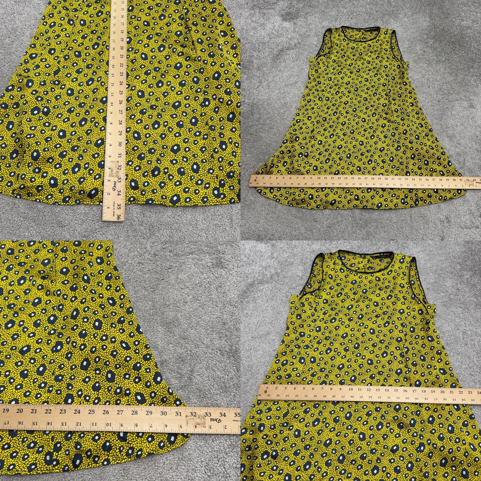 Zara Zara Basic Animal Print Sleeveless Shift Dress Womens Large Yellow Pockets Casual Size L / US 10 / IT 46 - 8 Thumbnail