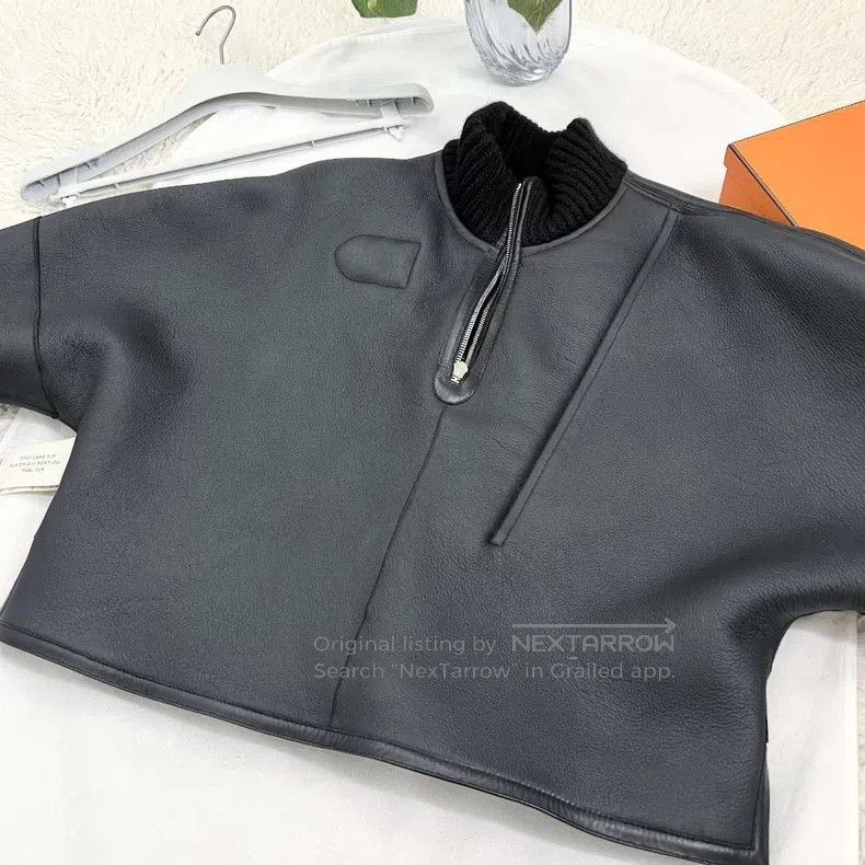 Hermes Hermes Fur and Leather Combination Cloak-like Jacket Size XXS / US 00 / IT 34 - 9 Thumbnail