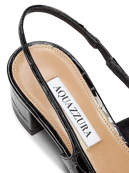 Aquazzura os11x1225 Ginza 35MM Crocodile-Embossed Slingback Pumps Size US 7 / IT 37 - 5 Thumbnail