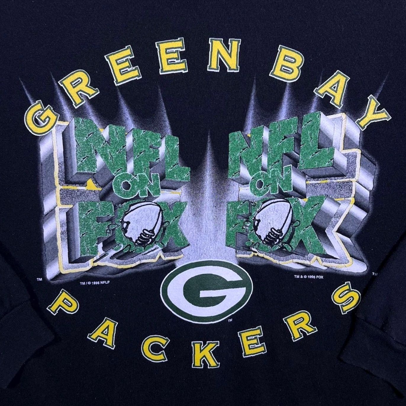 NFL Vintage NFL On Fox 1996 Green Bay Packers Football Graphic Black Sweatshirt M Mens Pullover Size US M / EU 48-50 / 2 - 2 Thumbnail