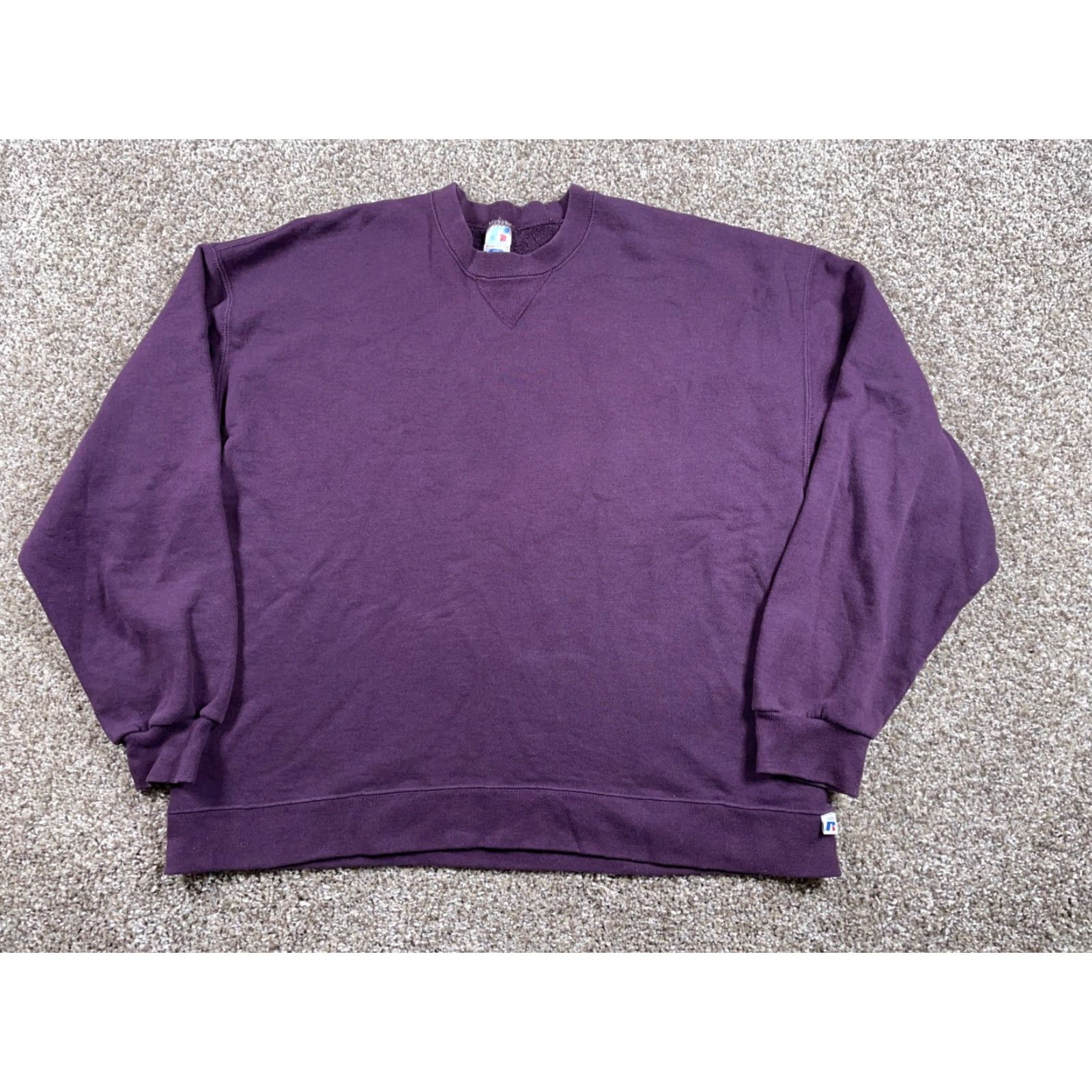 Russell Athletic VINTAGE Russell Athletic Dri Power Sweatshirt Adult XL Purple Crewneck 50/50 Blank Size US XL / EU 56 / 4 - 2 Thumbnail