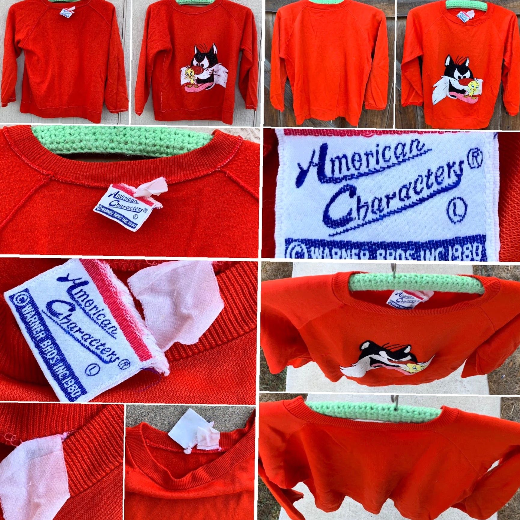 Vintage VINTAGE American Characters Looney Tunes sweatshirt Shirt L Red 1980s Raglan Warner Bros Inc Mens Girls Boys? Size L / US 10 / IT 46 - 4 Thumbnail