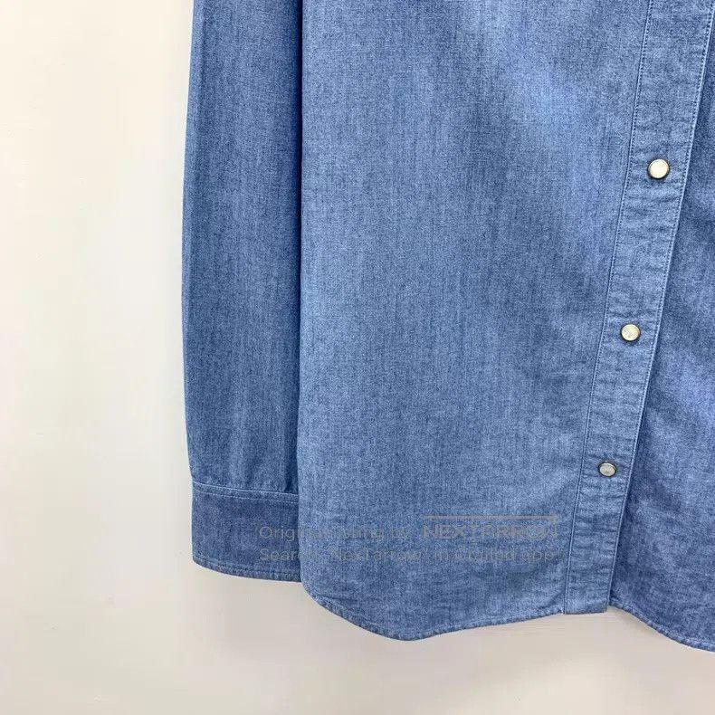 Loro Piana Loro Piana Blue Cotton Collar Single Breasted Long Sleeve Size XS / US 0-2 / IT 36-38 - 4 Thumbnail