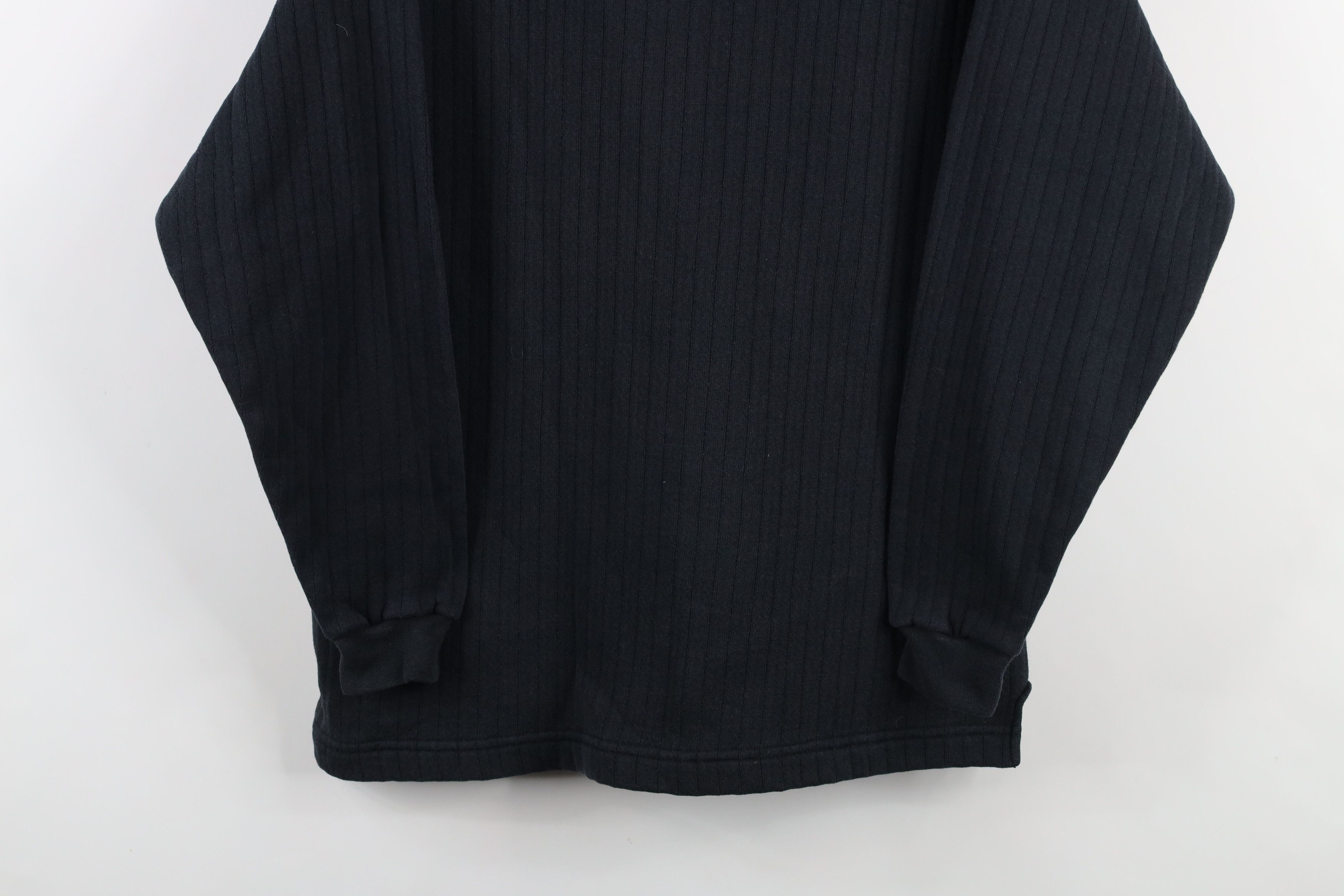 Vintage Vintage 90s Streetwear Ribbed Turtleneck Sweatshirt Black Size XL / US 12-14 / IT 48-50 - 3 Thumbnail