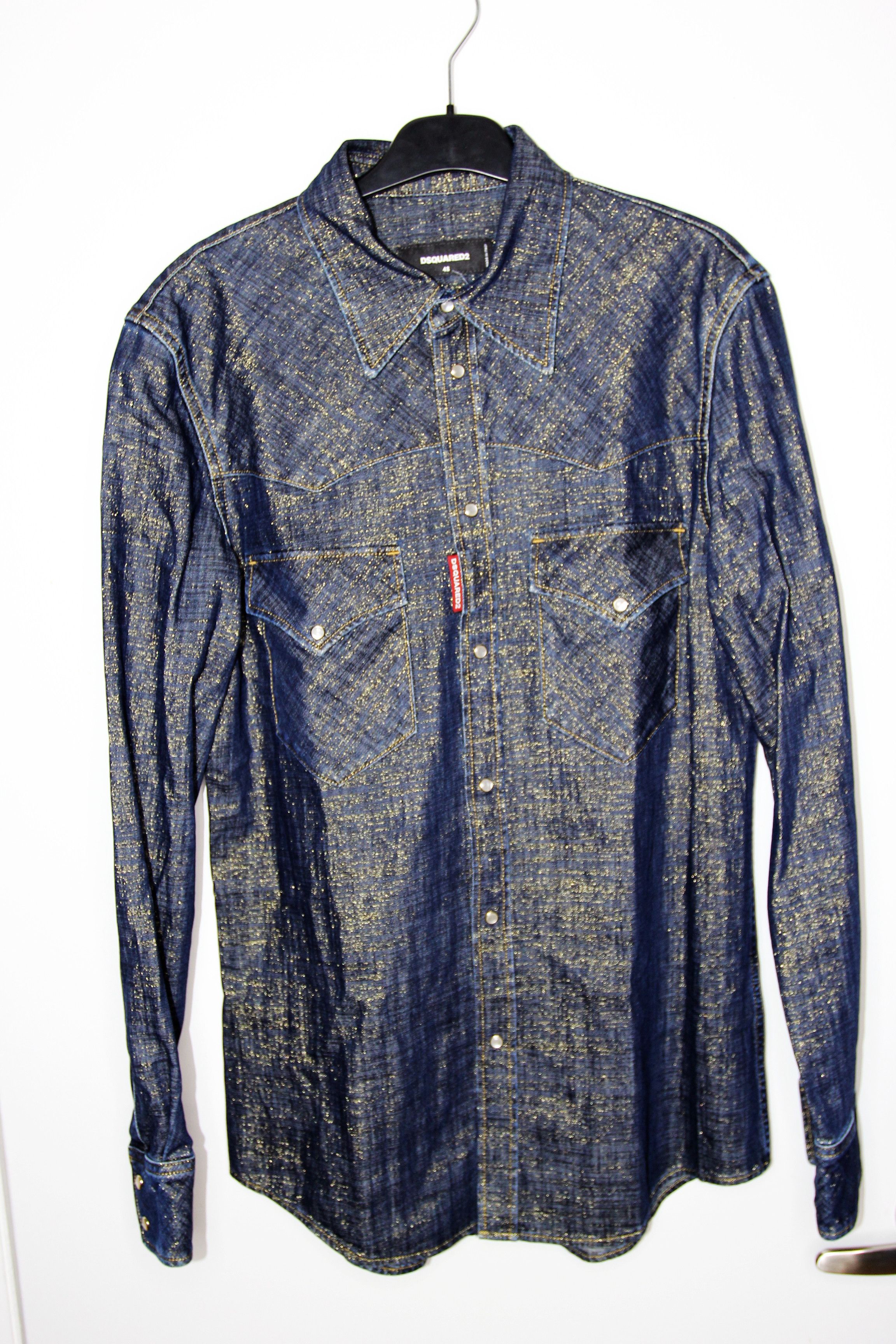 Dsquared2 BNWT AW25 DSQUARED2 LUREX THREAD DENIM SHIRT 48 Size US M / EU 48-50 / 2 - 2 Thumbnail