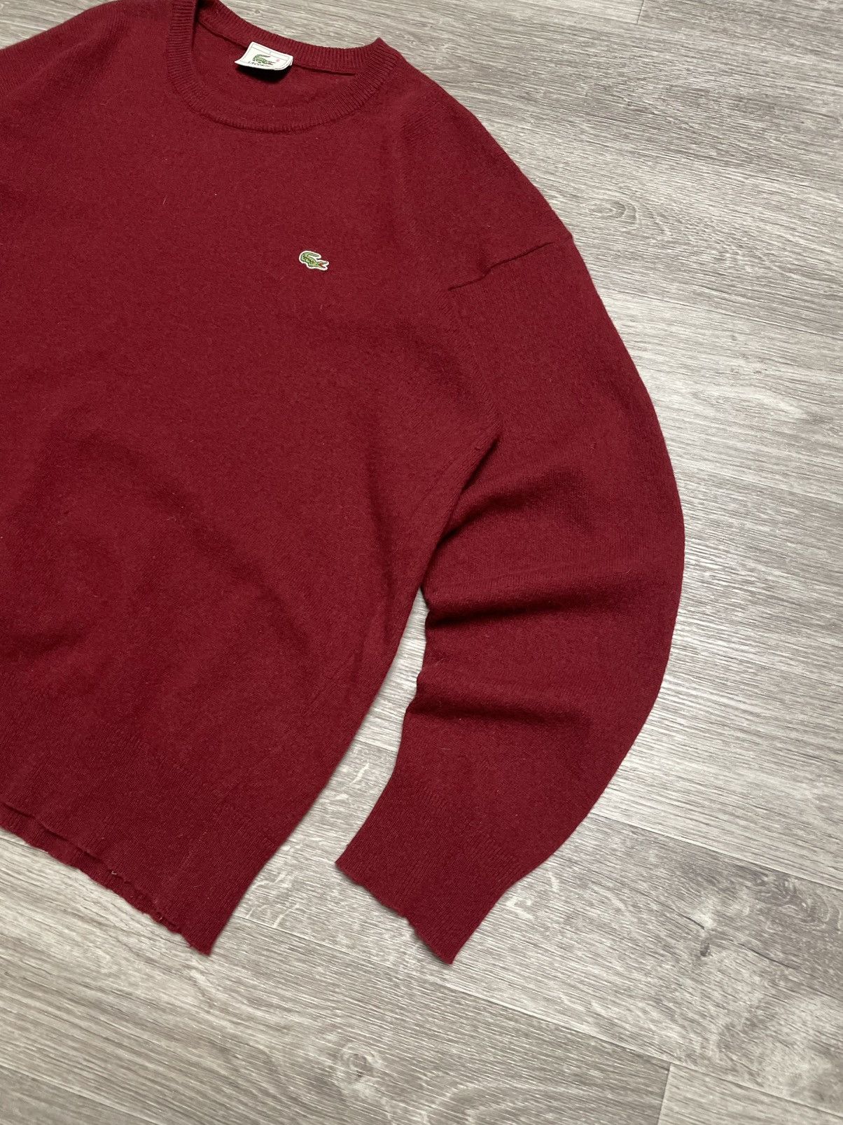 Lacoste Vintage Lacoste Burgundy Lambswool Sweater Size US XL / EU 56 / 4 - 5 Thumbnail