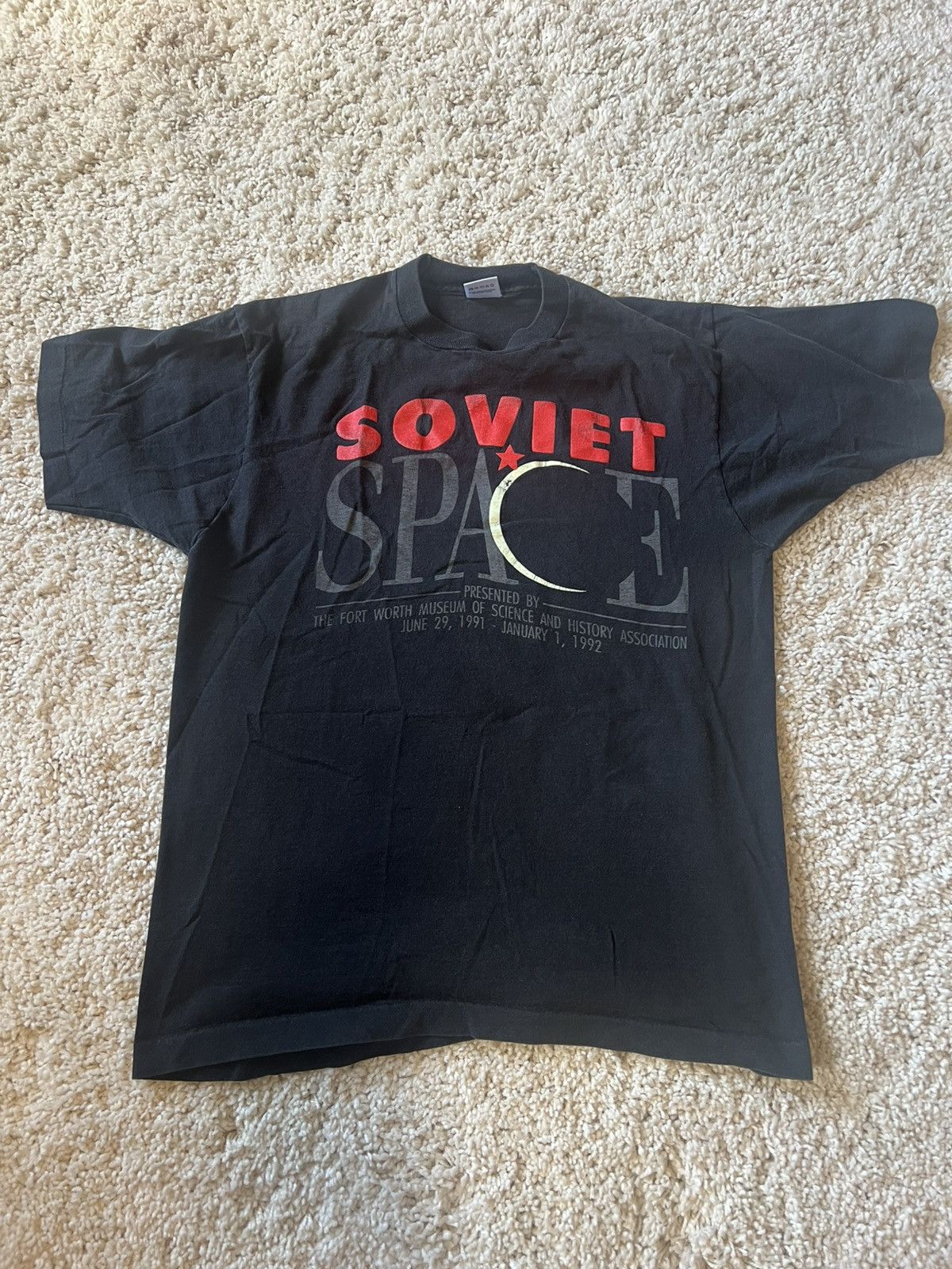 Vintage 1991 Soviet Space Tee (fits like a S-M) Size US L / EU 52-54 / 3 - 1 Thumbnail