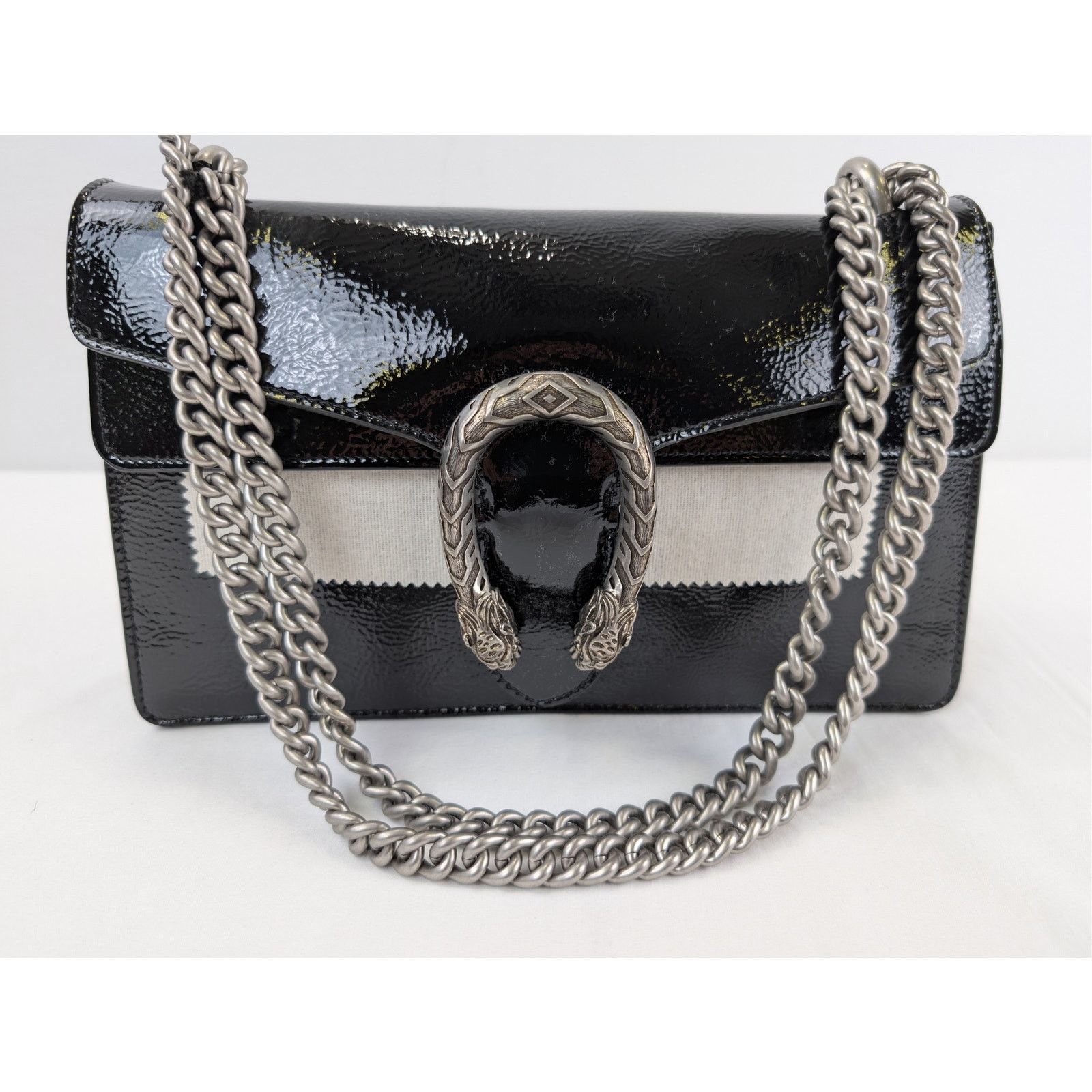 Gucci o1rshd1 Dionysus Shoulder Bag in black Patent Calf Leather Size ONE SIZE - 7 Thumbnail