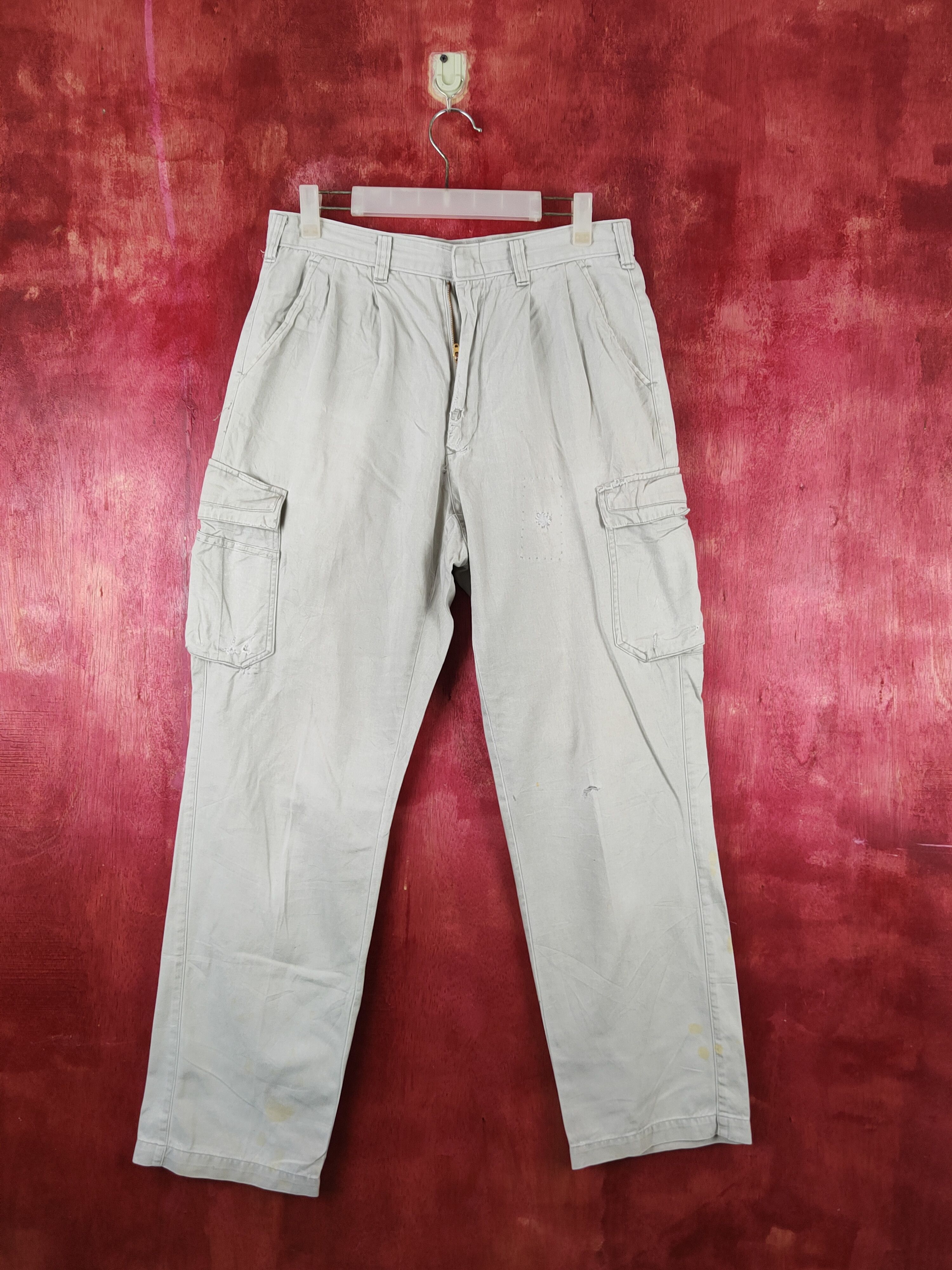 Japanese Brand Xebec Light Gray Multipocket Tactical Cargo Pants #S1750 Size US 31 - 1 Thumbnail