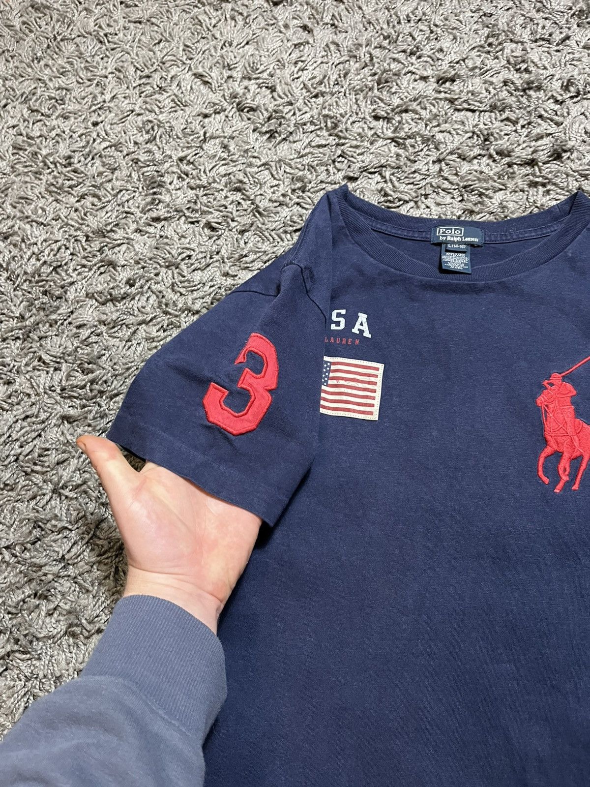 Ralph Lauren × Vintage RALPH LAUREN VINTAGE USA FLAG COTTON ADULT T-SHIRT Size US XS / EU 42 / 0 - 4 Thumbnail