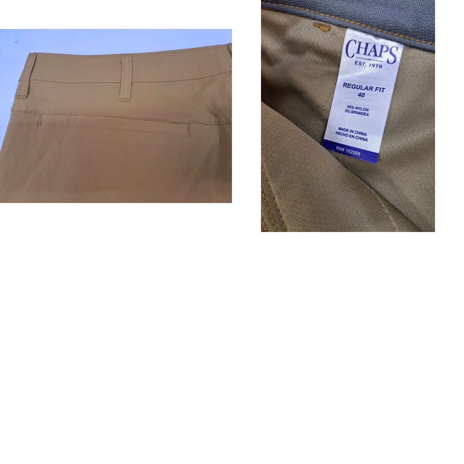 Chaps NWT Chaps Mens Performance Stretch Regular Fit Nylon/SP Shorts 40/10.5" #7138 Brown Chino Casual Travel Slas h Pockets Logo Zipper Easy Care 90s? Size US 40 / EU 56 - 8 Thumbnail