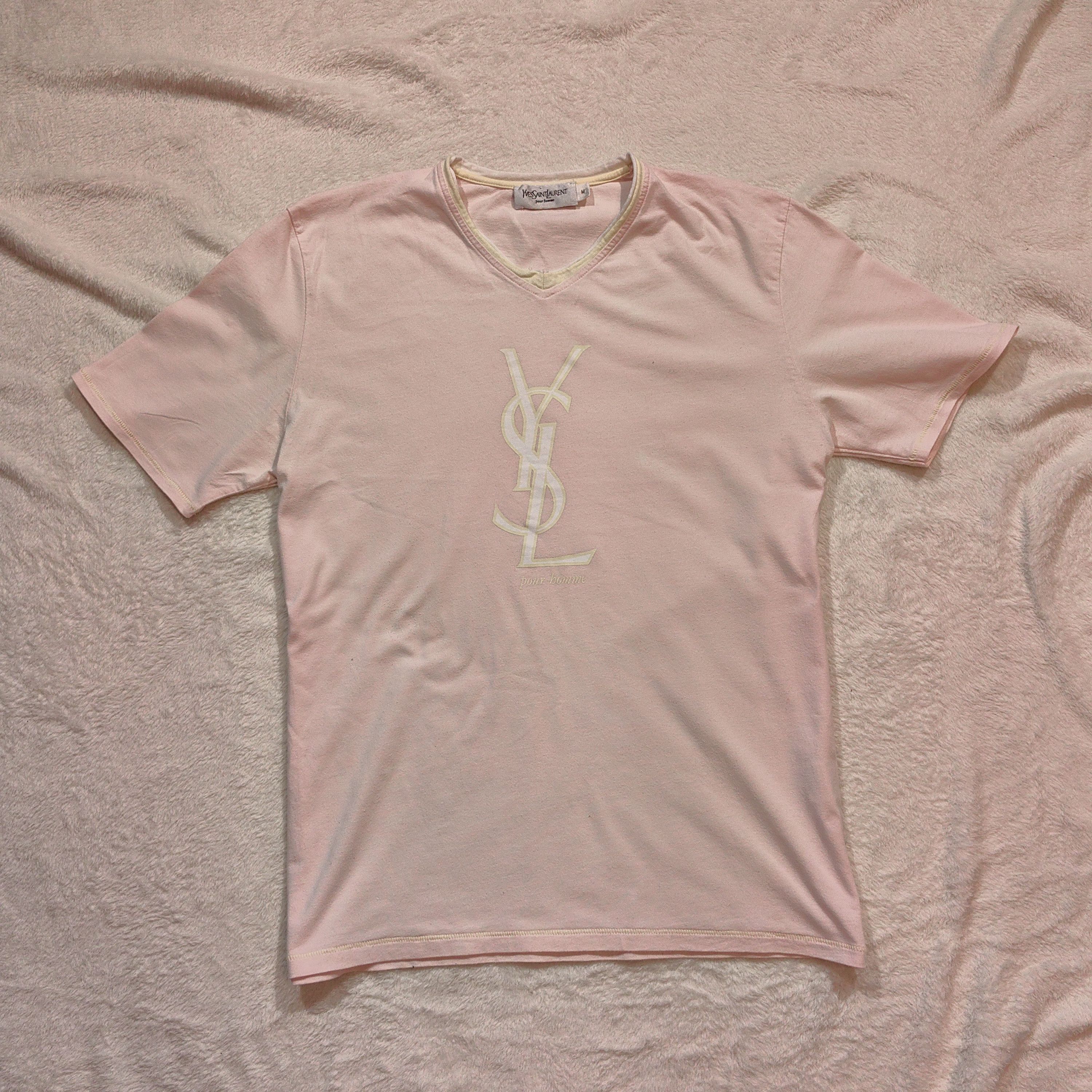 Oversized Shirt Pink Saint Laurent T Shirt Yves Saint Laurent Polo