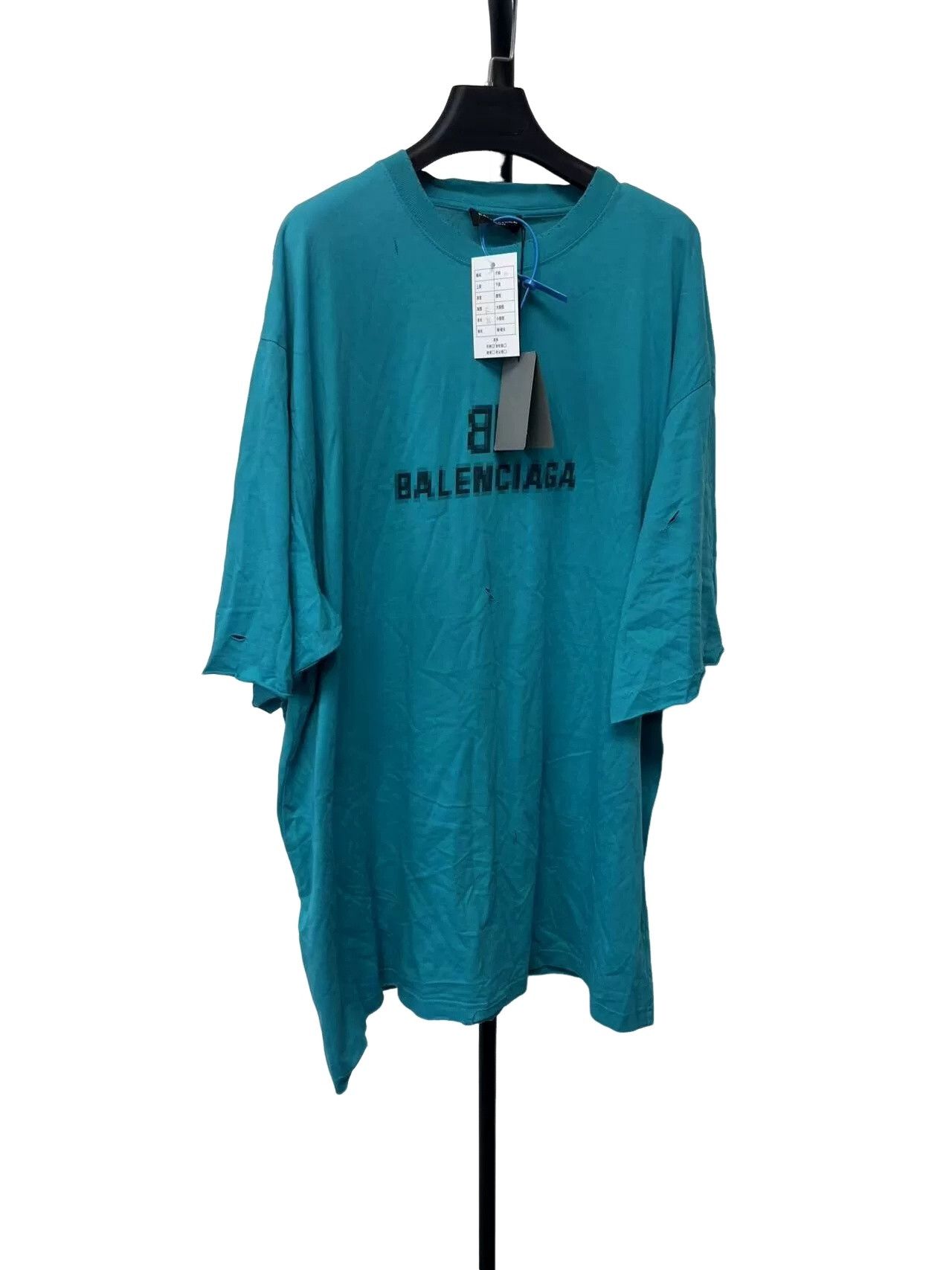Balenciaga Balenciaga Mosaic Logo Distressed T-Shirt Size M Size US M / EU 48-50 / 2 - 1 Thumbnail