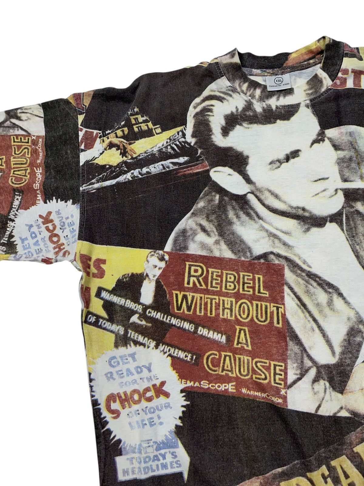 Vintage Vintage 90s Jean Dean All Over Print T-shirt Movie Actor Size US XXL / EU 58 / 5 - 4 Thumbnail
