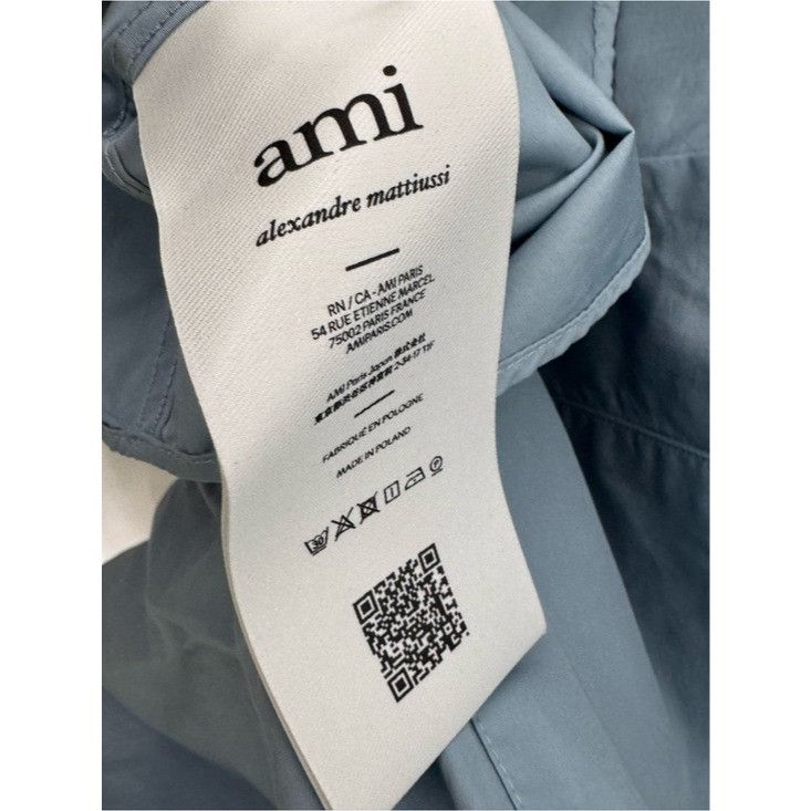 AMI Ami Paris Ami de Coeur Logo Embossed Boxy Shirt Blue Men’s S Size US S / EU 44-46 / 1 - 8 Thumbnail
