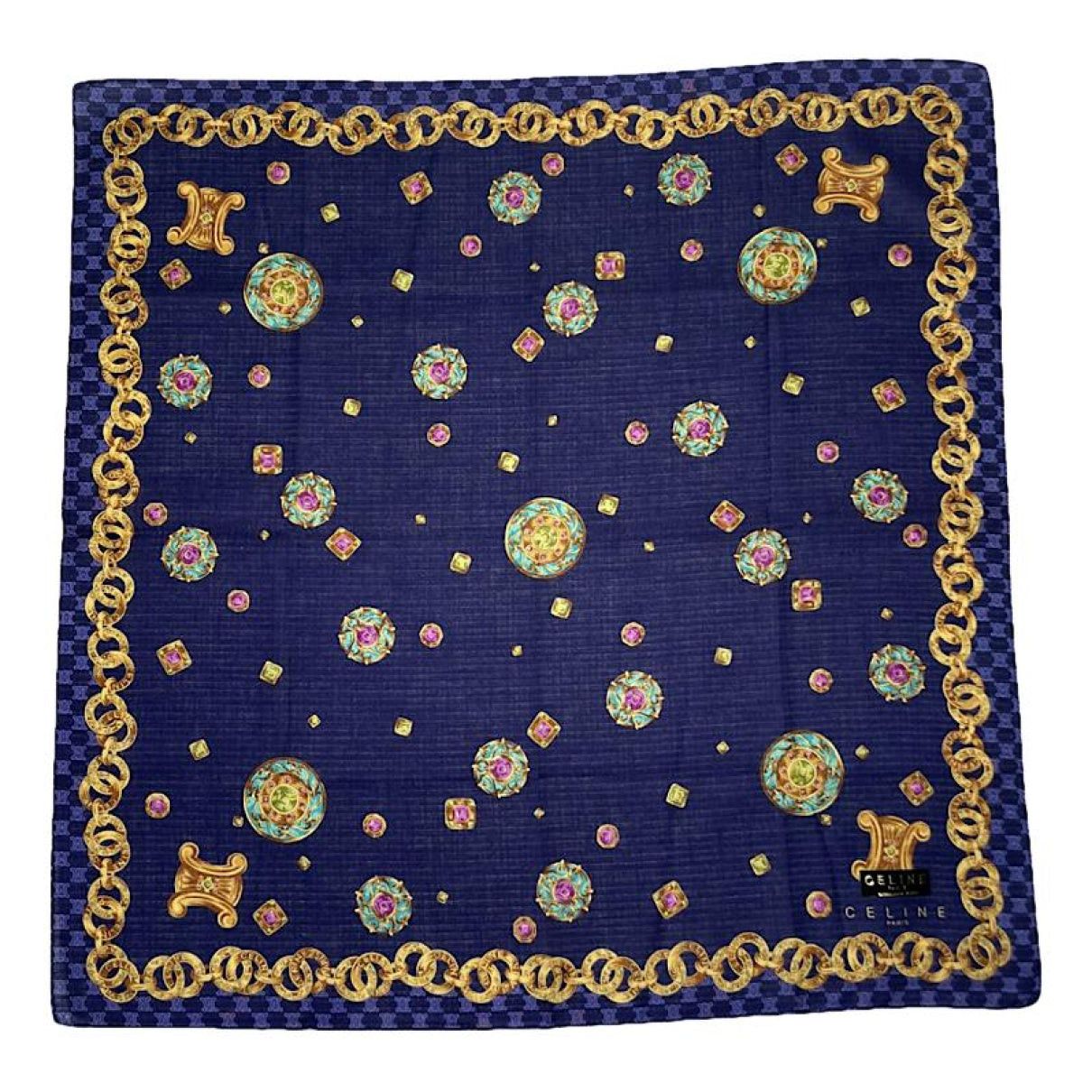 Celine Navy Silk Silk Handkerchief Size ONE SIZE - 1 Thumbnail