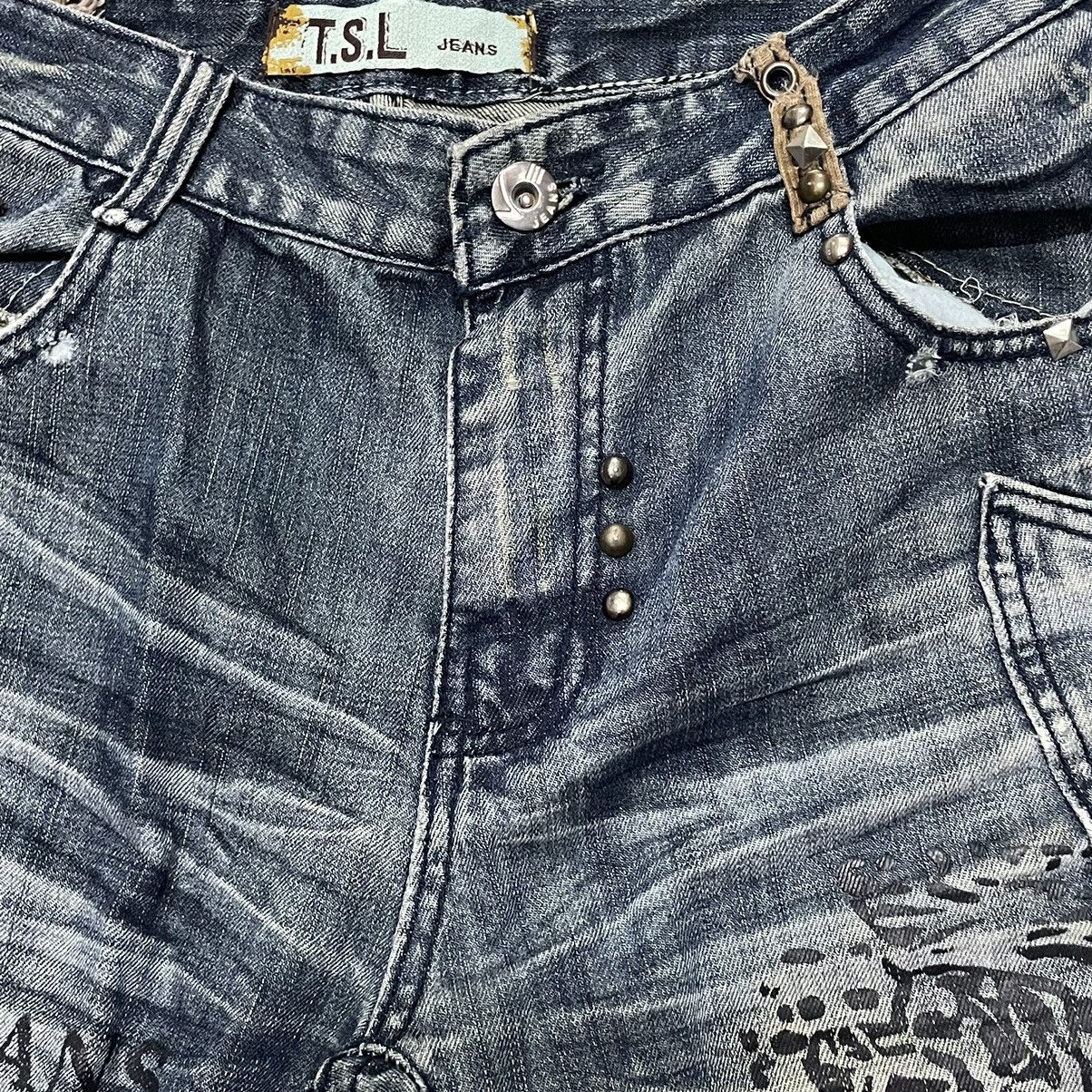 If Six Was Nine × Japanese Brand × Le Grande Bleu (L.G.B.) 🇯🇵 TSL JEANS POEM DISTRESSED DENIM PANTS Size US 35 - 16 Thumbnail