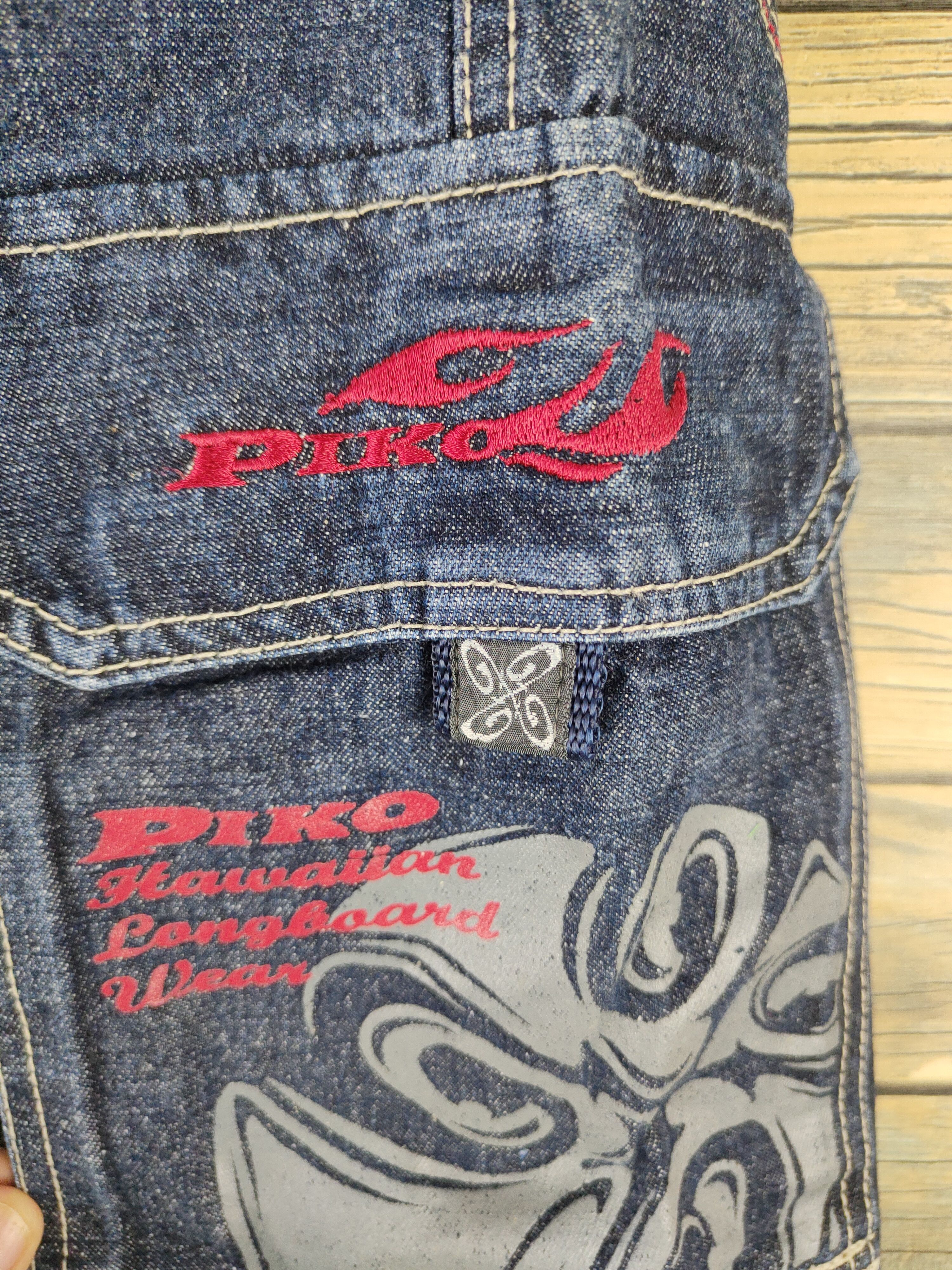 Japanese Brand DL Piko Dark Blue Distressed Ripped Jeans #2405 Size US 28 / EU 44 - 5 Thumbnail