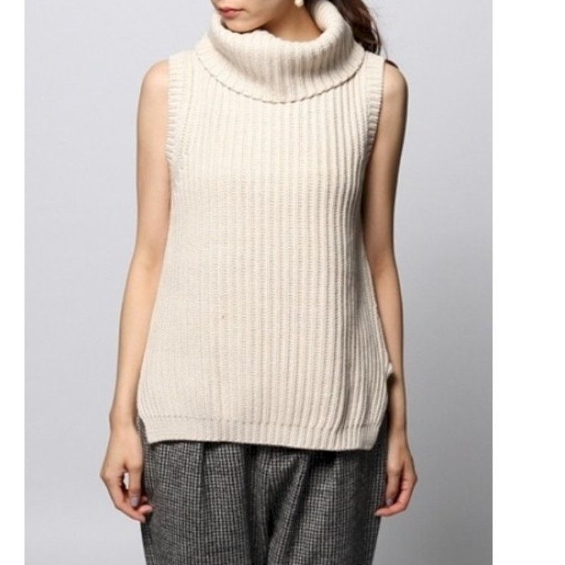 Michael Kors Michael Kors Shaker Sleeveless Cowl neck Turtleneck Sweater Size XS / US 0-2 / IT 36-38 - 2 Thumbnail