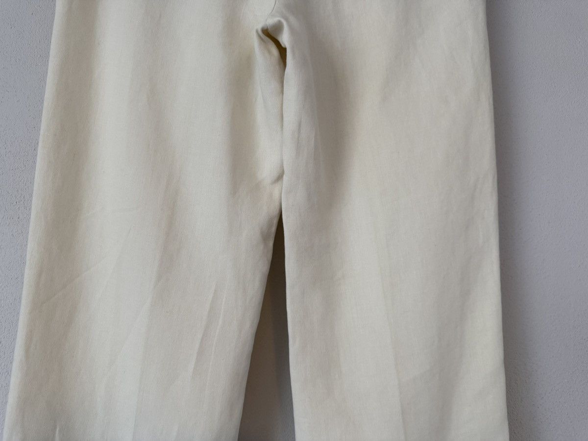 Hermes Hermès Ivory Linen Trousers with Cuffed Hem Size US 38 / EU 54 - 7 Thumbnail