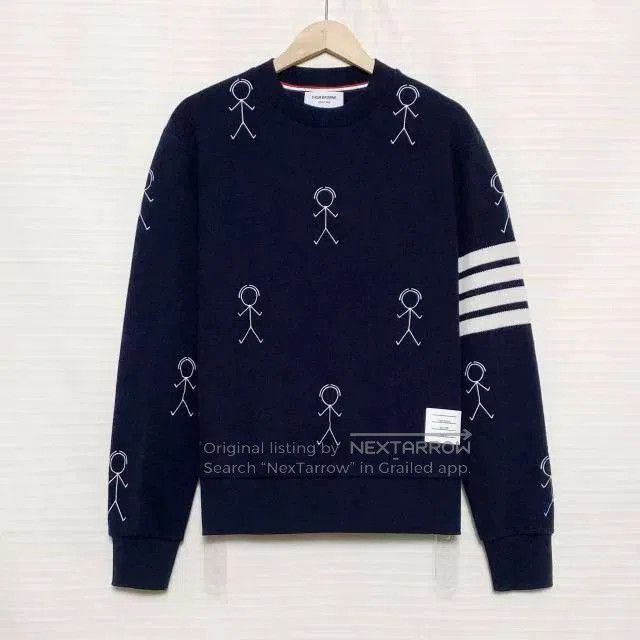 Thom Browne Thom Browne FW21 Graffiti Stripe Cashmere Sweater. Size US L / EU 52-54 / 3 - 1 Thumbnail